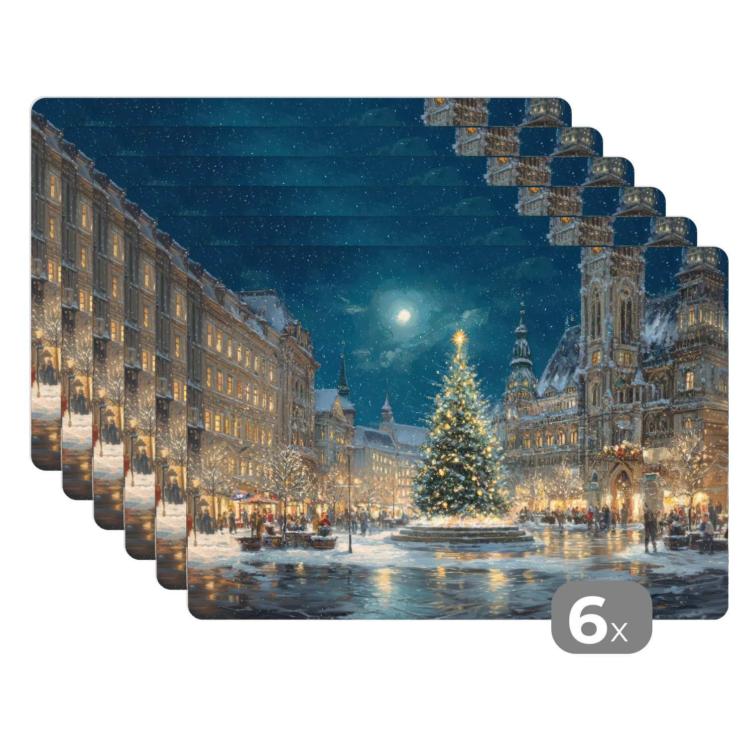 MuchoWow Platzset Heiligabend - Town Square günstig online kaufen