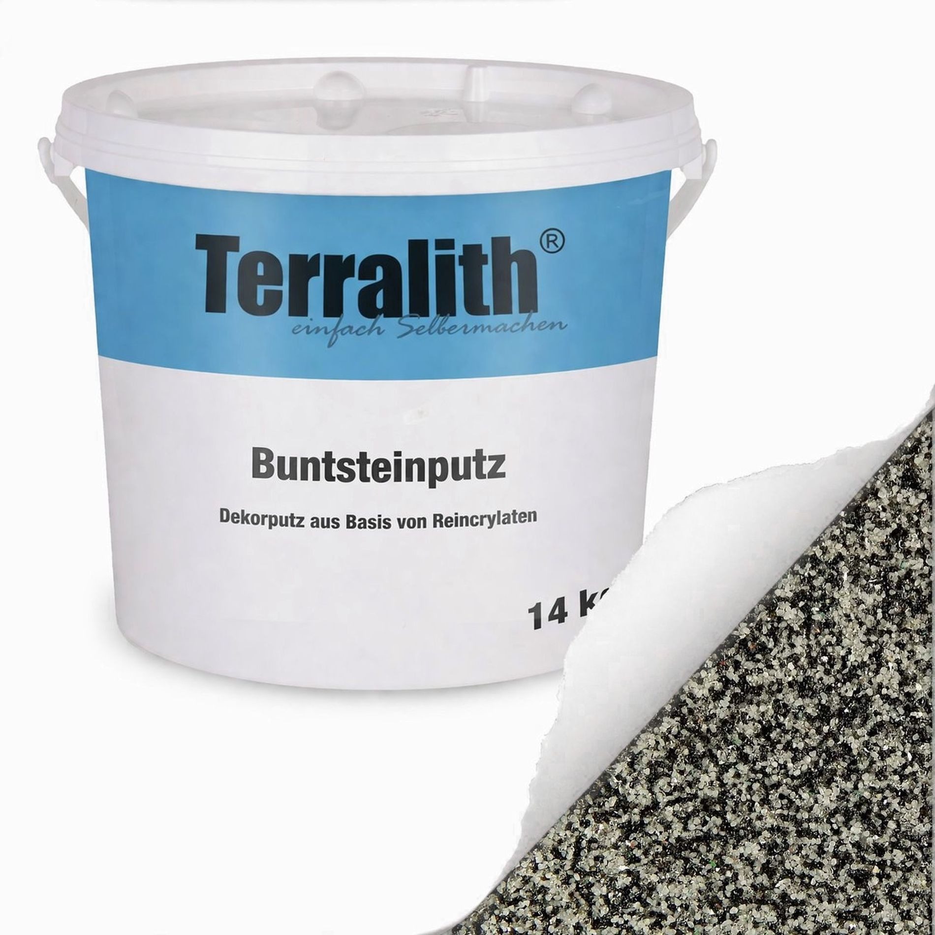 Terralith® Kunstharzputz Buntsteinputz Mosaikputz 2mm -14 kg- BSP83 (Eimer, Verarbeitungsfertig) Dekorationsputz aus Marmor-Granulat bzw. eingefärbter Körnung