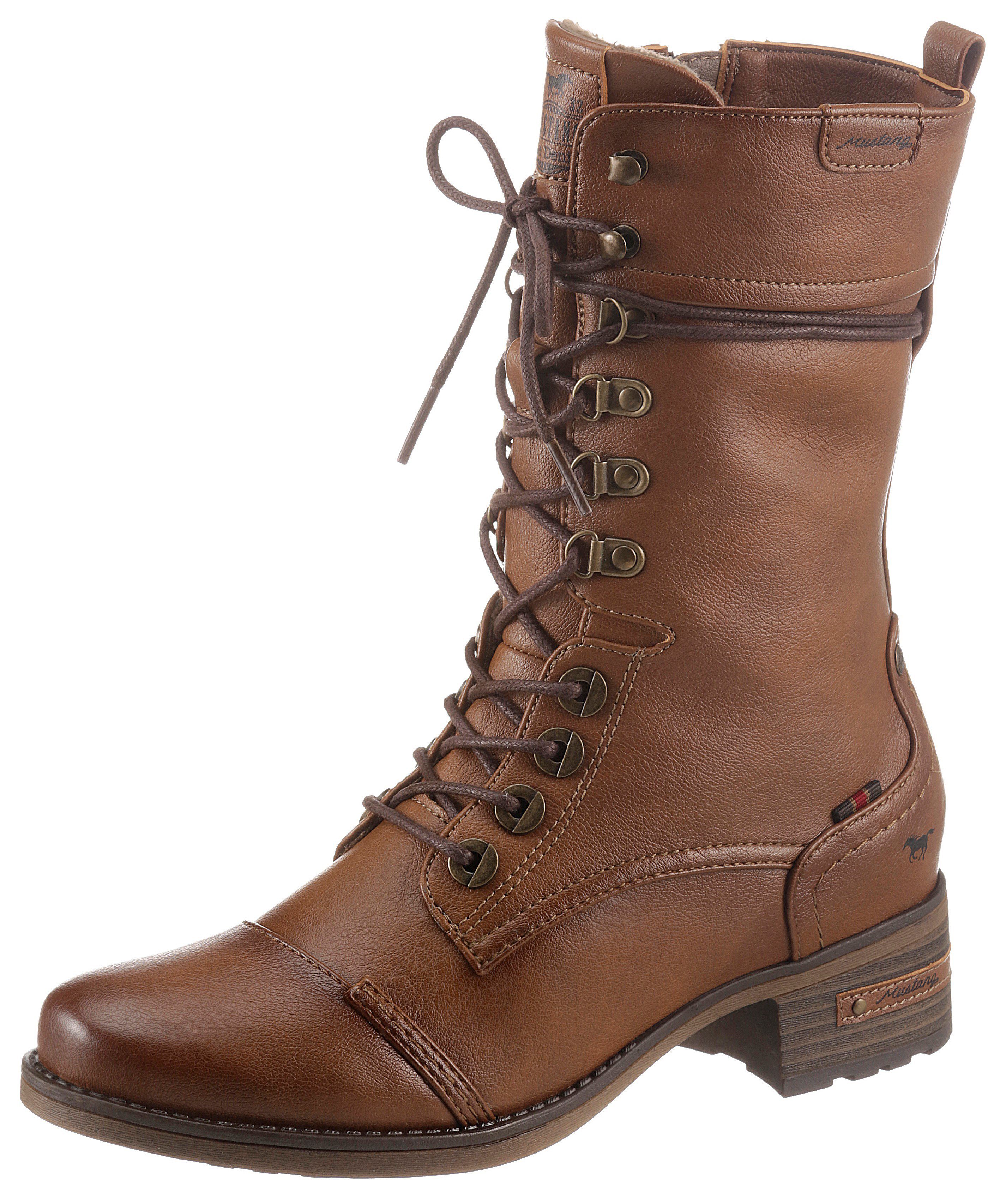 Mustang Shoes Schnürstiefel mit praktischem Innenreißverschluss günstig online kaufen