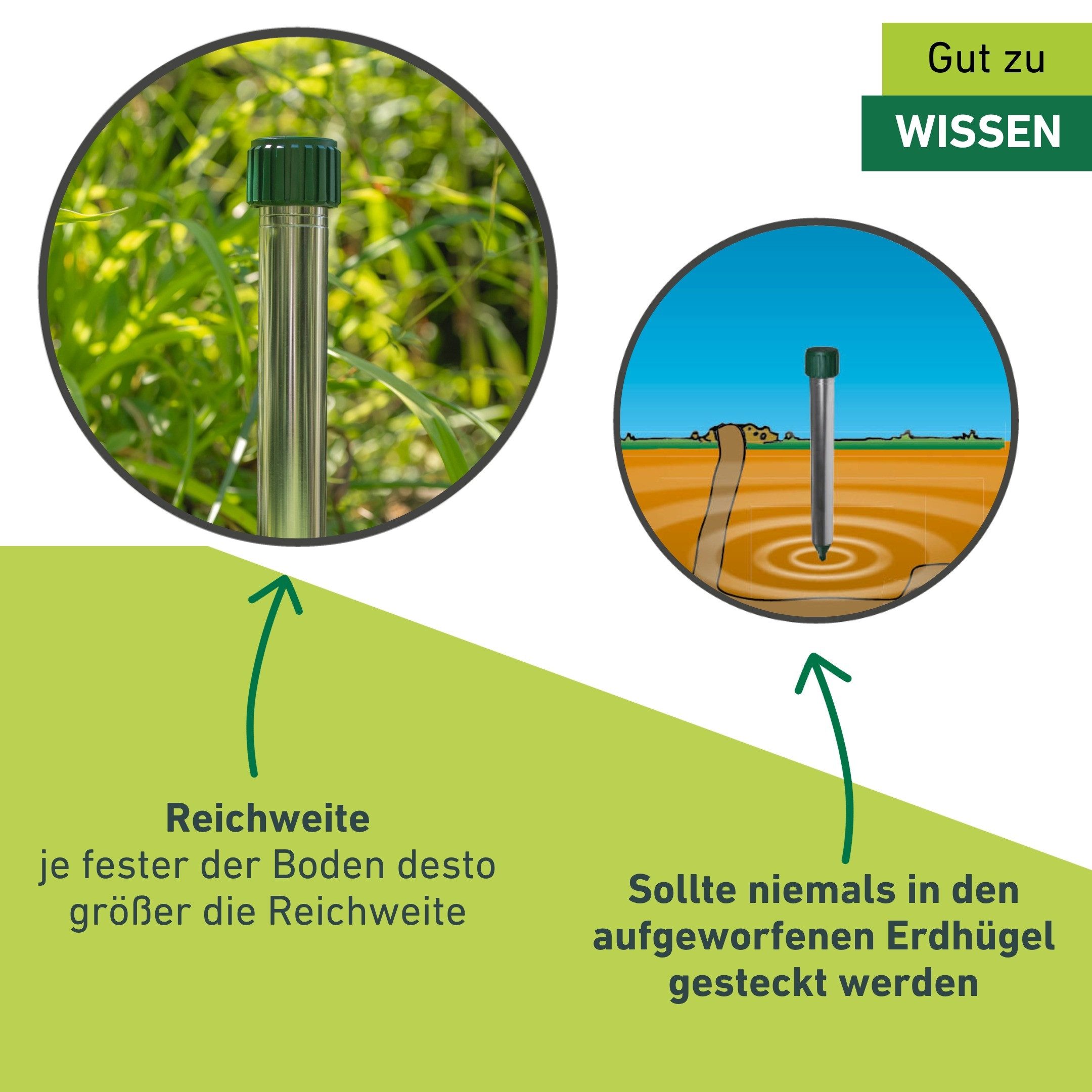 Windhager Ultraschall-Tierabwehr Maulfwurfschreck und Wühlmausvertreiber Aluminium, batteriebetrieben, Wirkungsbereich 800 m² mit niederfrequenten Schallwellen – Bild 4 von 5