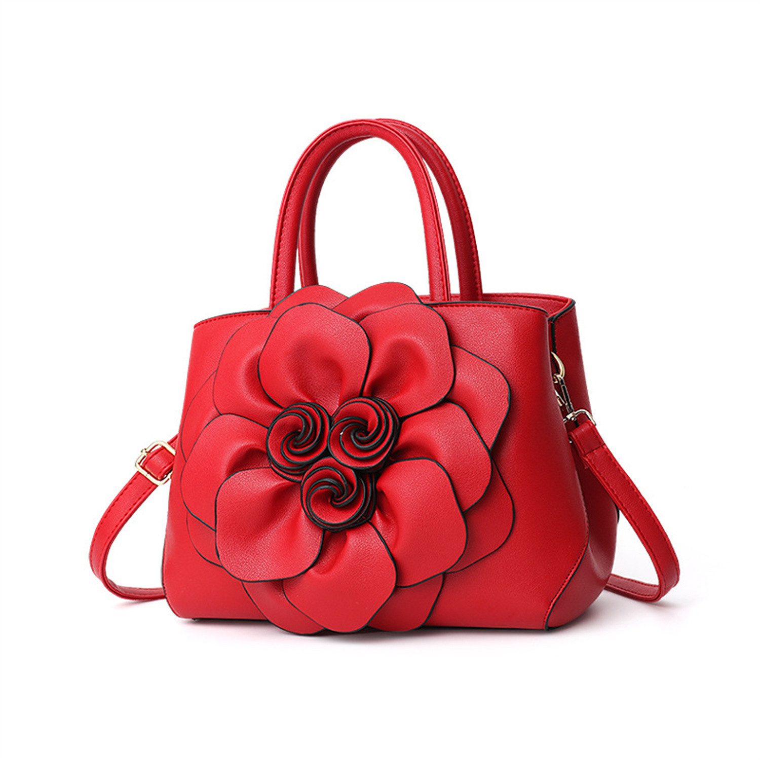 Henkeltasche Henkeltasche Einfarbige Handtasche mit großer Umhängetasche