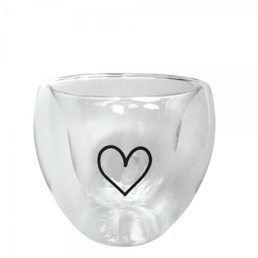 Eulenschnitt Tasse Doppelwandiges Herzglas Herz (50ml)
