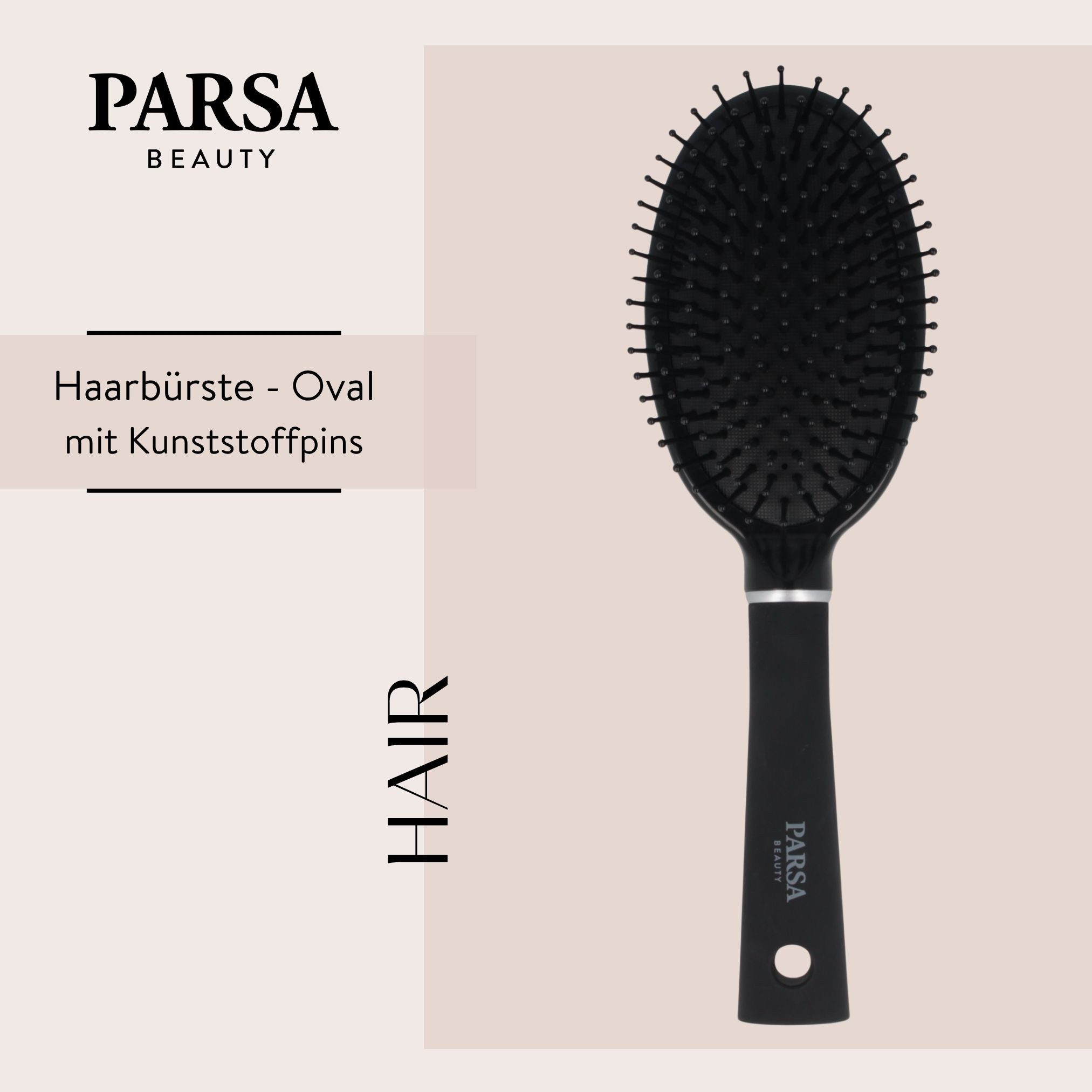 PARSA Beauty Haarbürste Essential Trend-Line Ovalbürste, schonende Pflege & Natürlicher Glanz