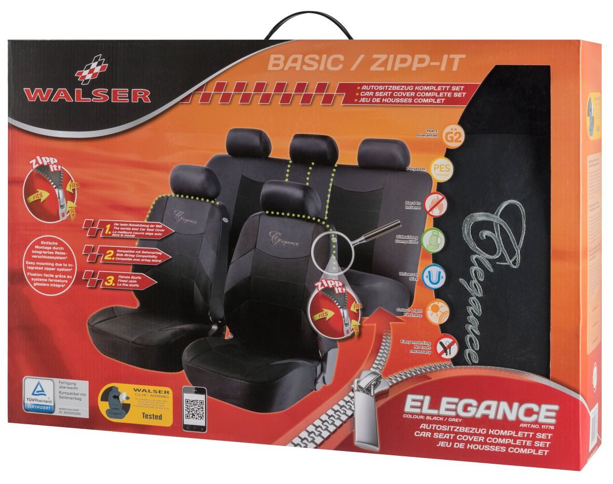 WALSER Autositzbezug Walser Autositzbezug Basic Elegance Komplett-Set