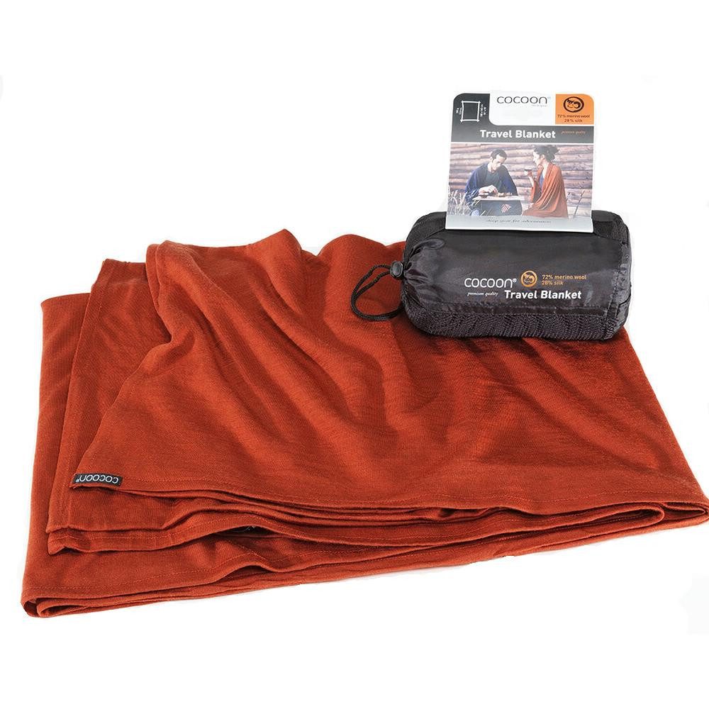 Cocoon Hüttenschlafsack COCOON Reisedecke Merino Wolle / Seide dark terracotta