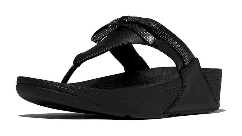 Fitflop LULU GLITZ BOW Zehentrenner Slides, Badeschuh mit Glitter