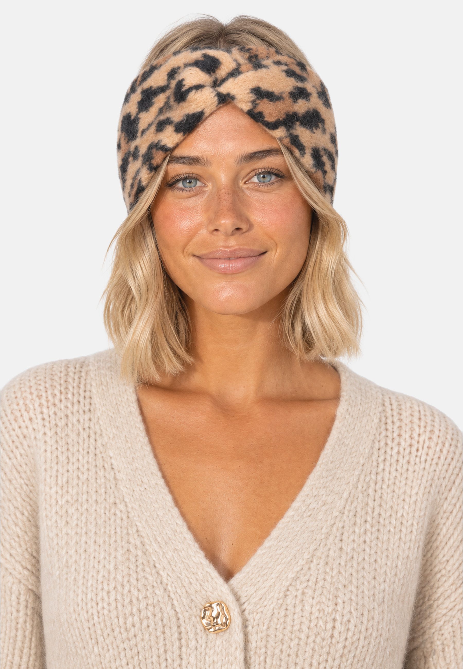Seasons of April Stirnband TANJA Leo Stirnband für Damen, One Size, für Winter & Herbst mit Twist