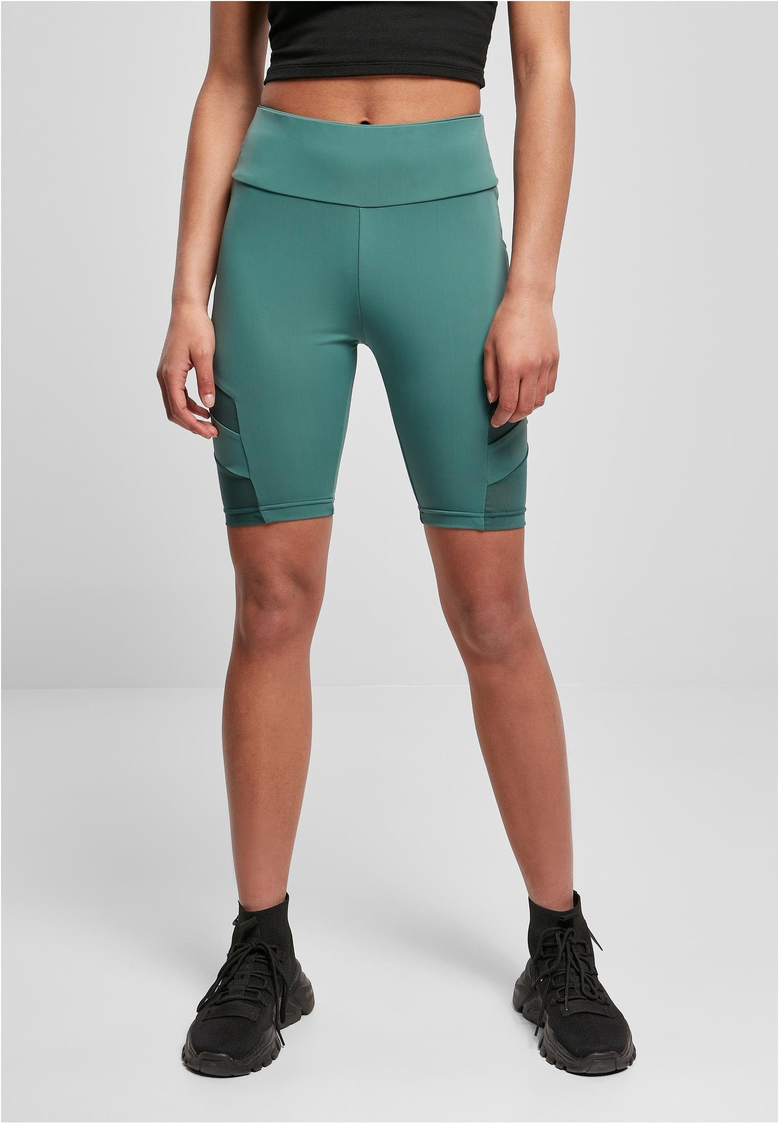 URBAN CLASSICS Stoffhose Damen Ladies paleleaf Mesh Cycle High Tech Waist Shorts (1-tlg)