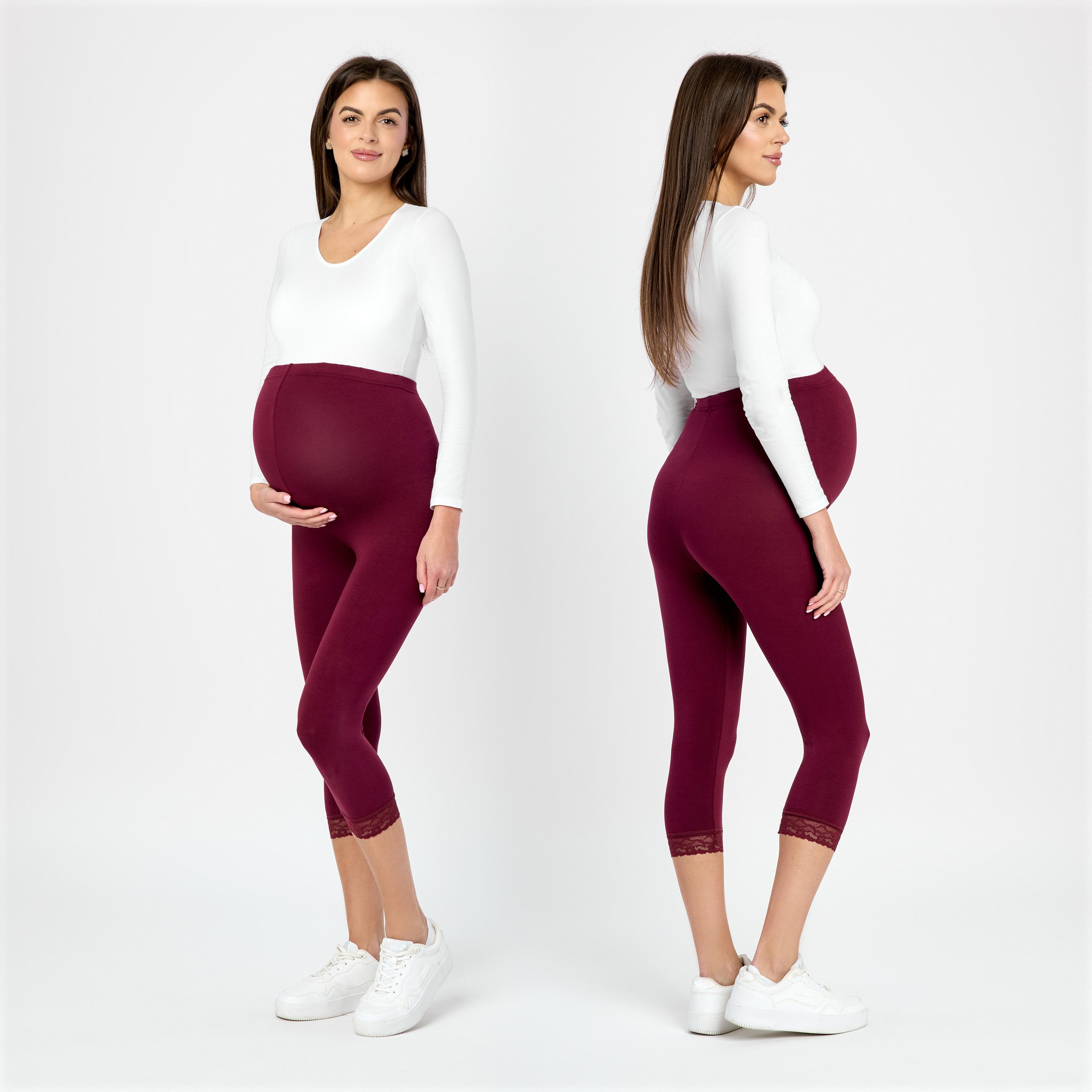 Be Mammy Umstandsleggings 3/4 Capri Umstandhose BE20-161 (1-tlg) aus Viskose