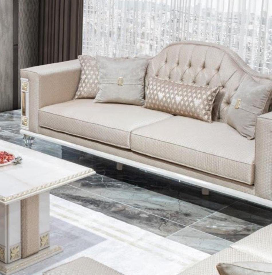 JVmoebel Wohnzimmer-Set Luxus Sofagarnitur 5tlg 2x 2x Sessel 3 Sofa + Made + 3311 Couchtisch), Europe in Beige, Sessel Couchtisch Sitzer Sitzer (5-St