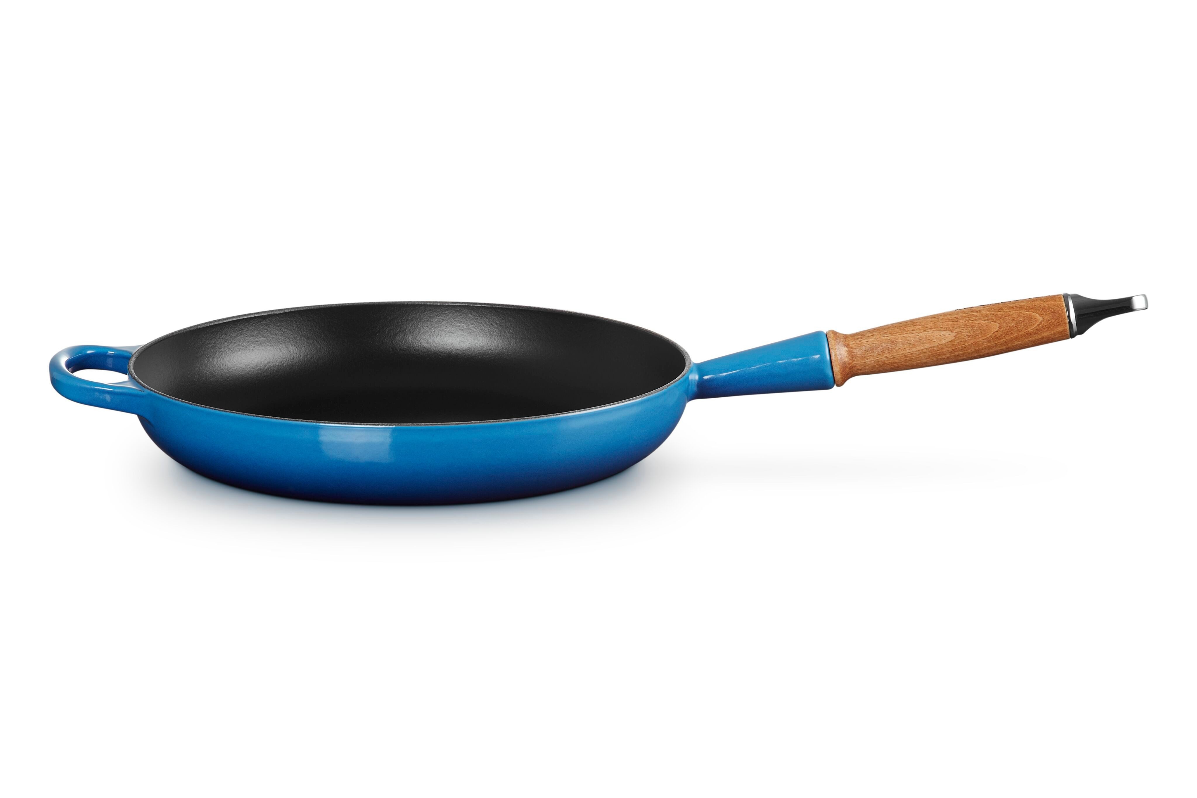 LE CREUSET Bratpfanne Signature Gusseisen mit Holzgriff, Gusseisen, 28 cm Azure, 20258282200422