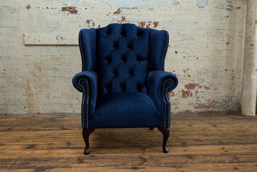 JVmoebel Ohrensessel Blauer Relaxsessel mit Polsterung für gemütliche Stunden, Made in Europa