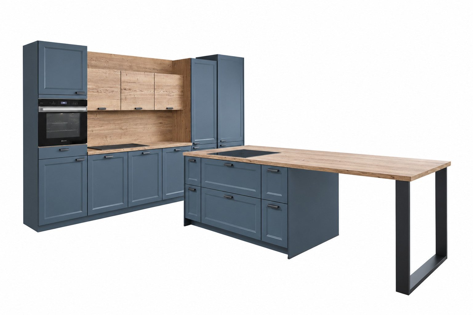 nobilia® Kücheninsel Calais, individuell anpassbar, gratis Küchenplanung mit Profis, (Breite 300cm), vormontiert, wahlw. mit E-Geräten, Preis inkl.Lieferung