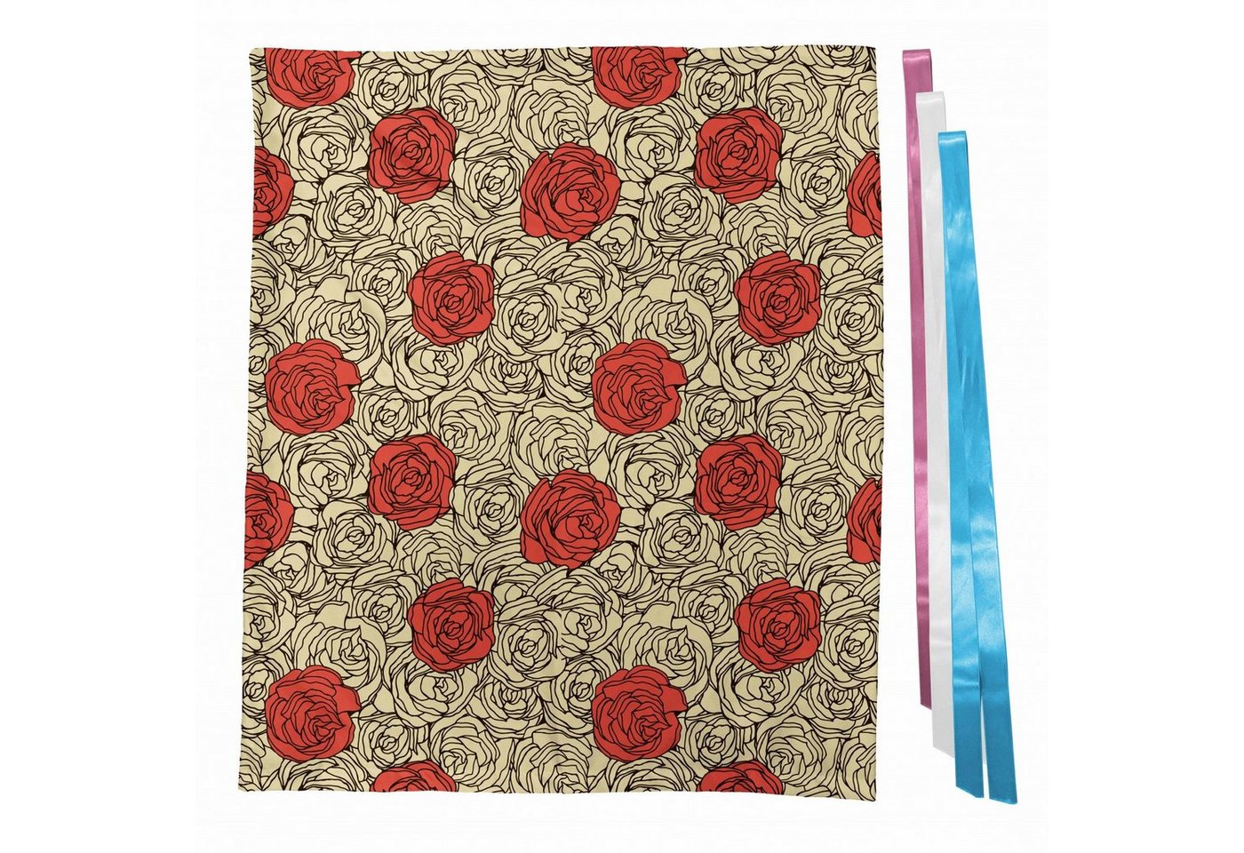 Thumbnail - Abakuhaus Geschenkbox 3x Bändern Wiederbenutzbar, Rose Romantische Blumenbeet Kunst