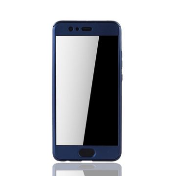 König Design Handyhülle Huawei P10 Plus, Huawei P10 Plus Handyhülle 360 Grad Schutz Full Cover Blau
