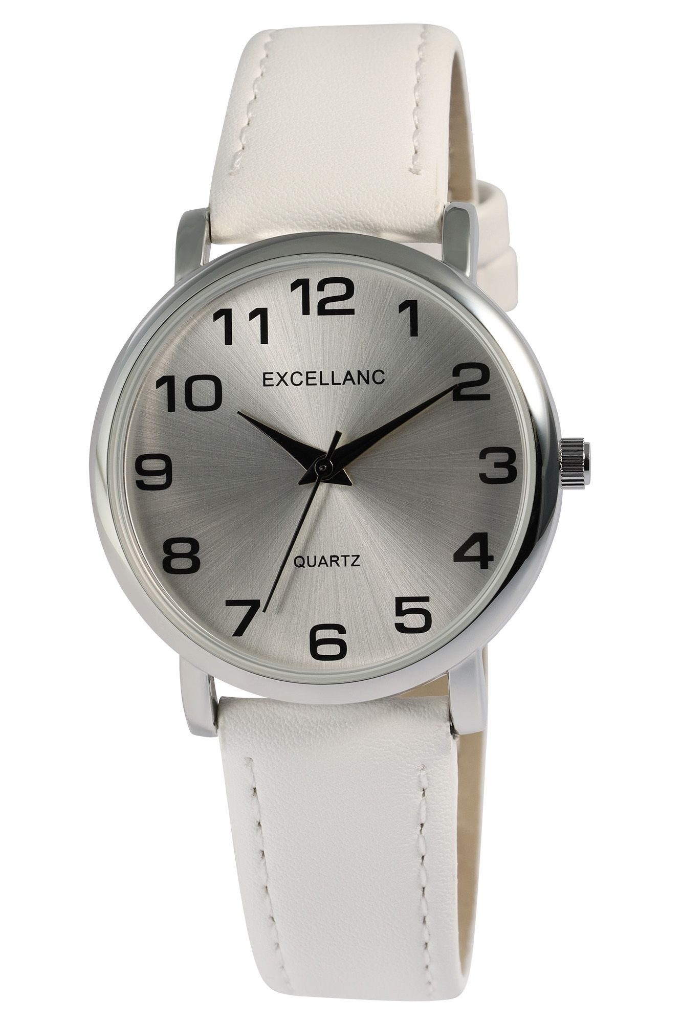 Excellanc Quarzuhr 1900274 mit Lederimitat, Mineralglas, günstig online kaufen