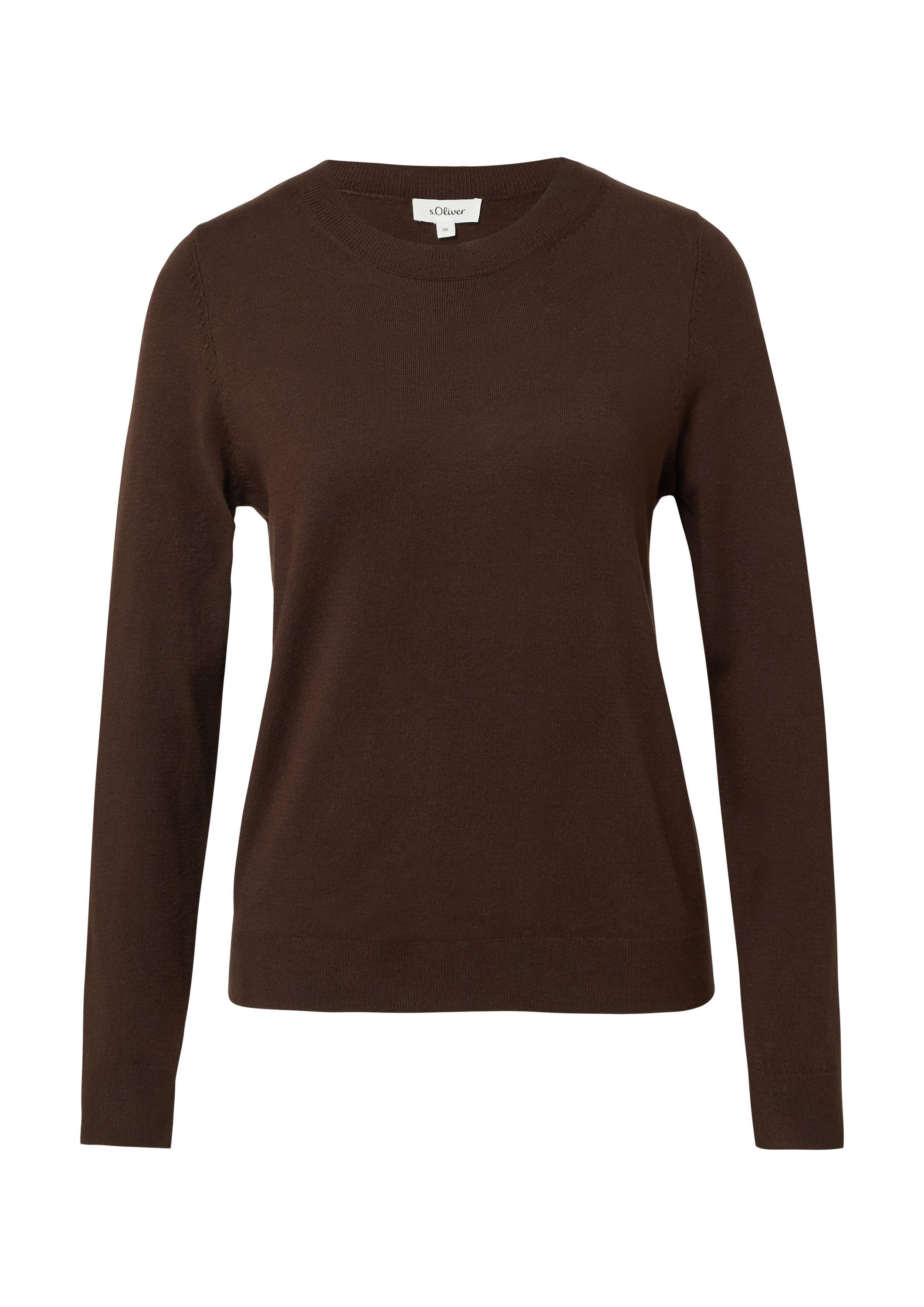 s.Oliver Longpullover Strickpullover Strickpullover aus Viskosemix günstig online kaufen