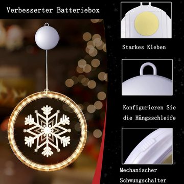 GelldG Fensterleuchter Weihnachten Dekorative Fenster Licht 3D Hängende Lichterkette