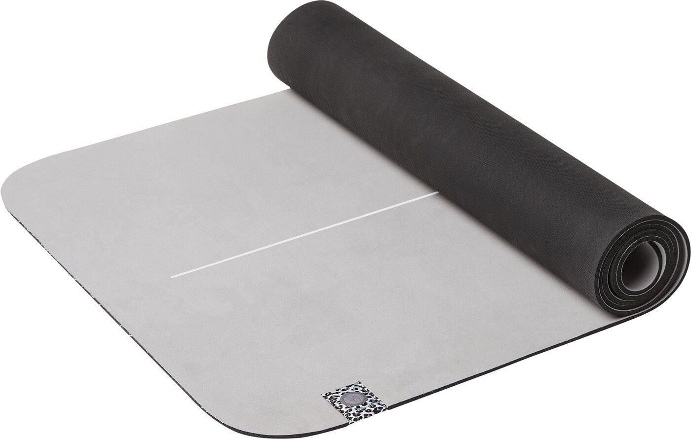 Fitnessmatte Yoga-Matte Natural Rubber Microfiber Saf BLACK/WHITE-BLACK
