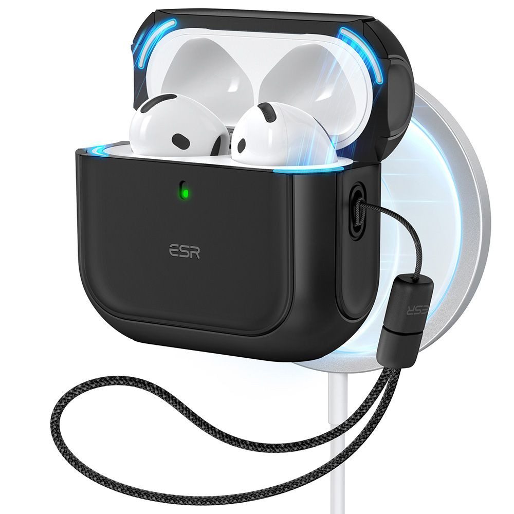 ESR Kopfhörer-Schutzhülle Hybridhülle Umhängeband, MagSafe, Hybridmaterial, LED-Anzeige, Umhängeband