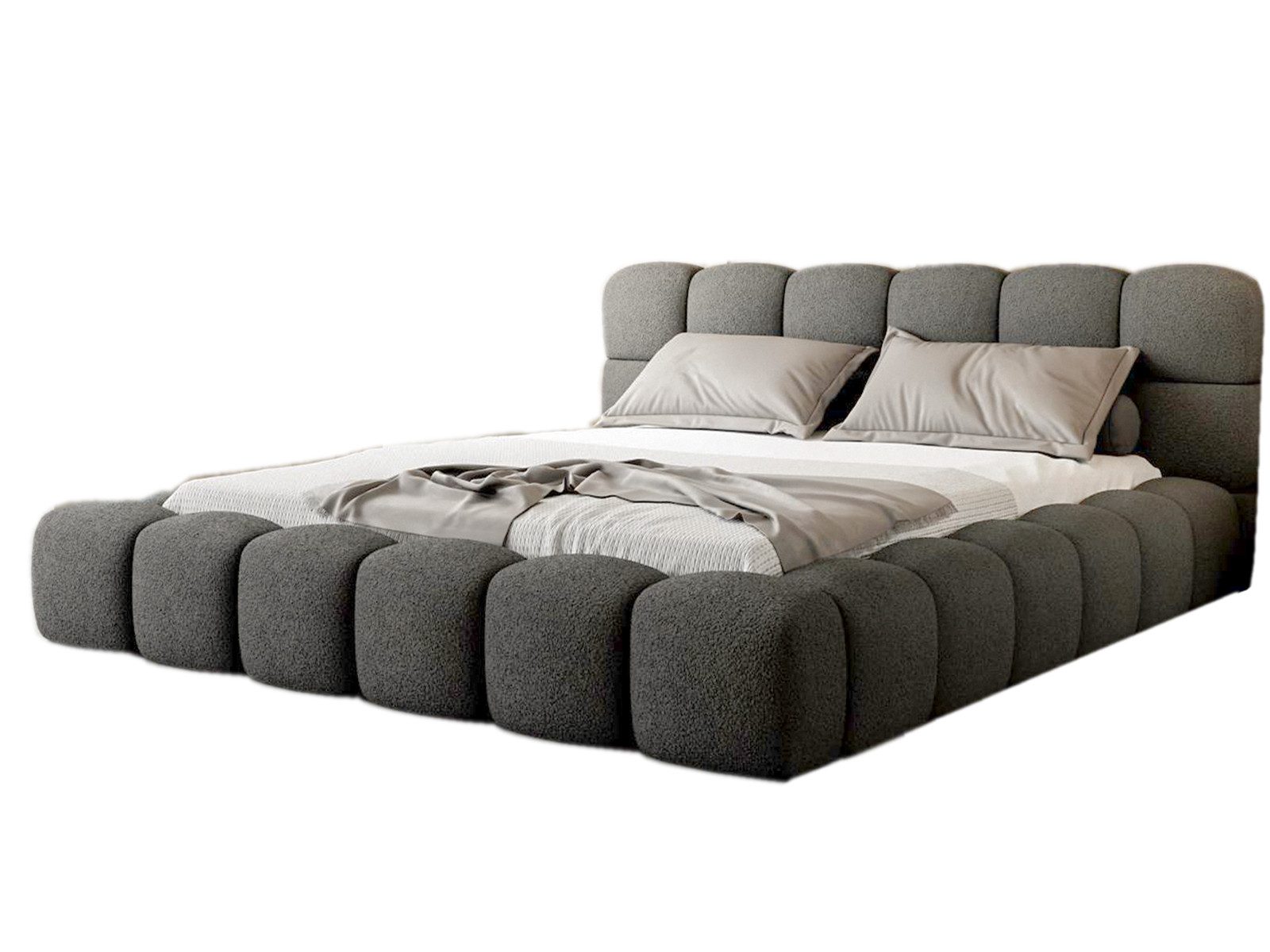 Compleo Polsterbett BUBBLE boucle Designerbett 140/160/180x200 BIZU, Wolken günstig online kaufen