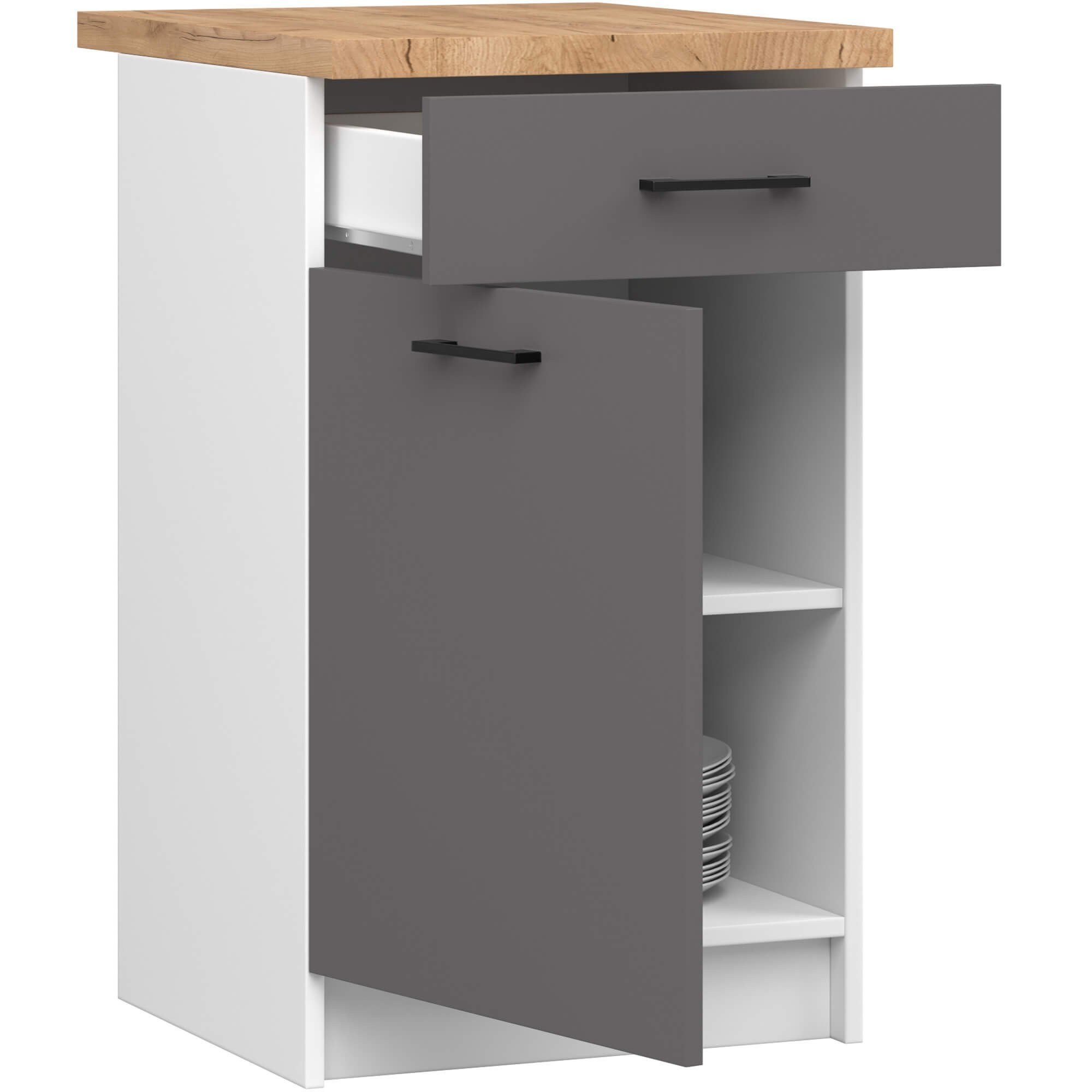 Raumhirsch Furniture Unterschrank Moderner Küchenunterschrank - Stilvolles Design - Küchenmodul (Viele Farbvarianten - Maße 40x85x46 cm) robuste Konstruktion