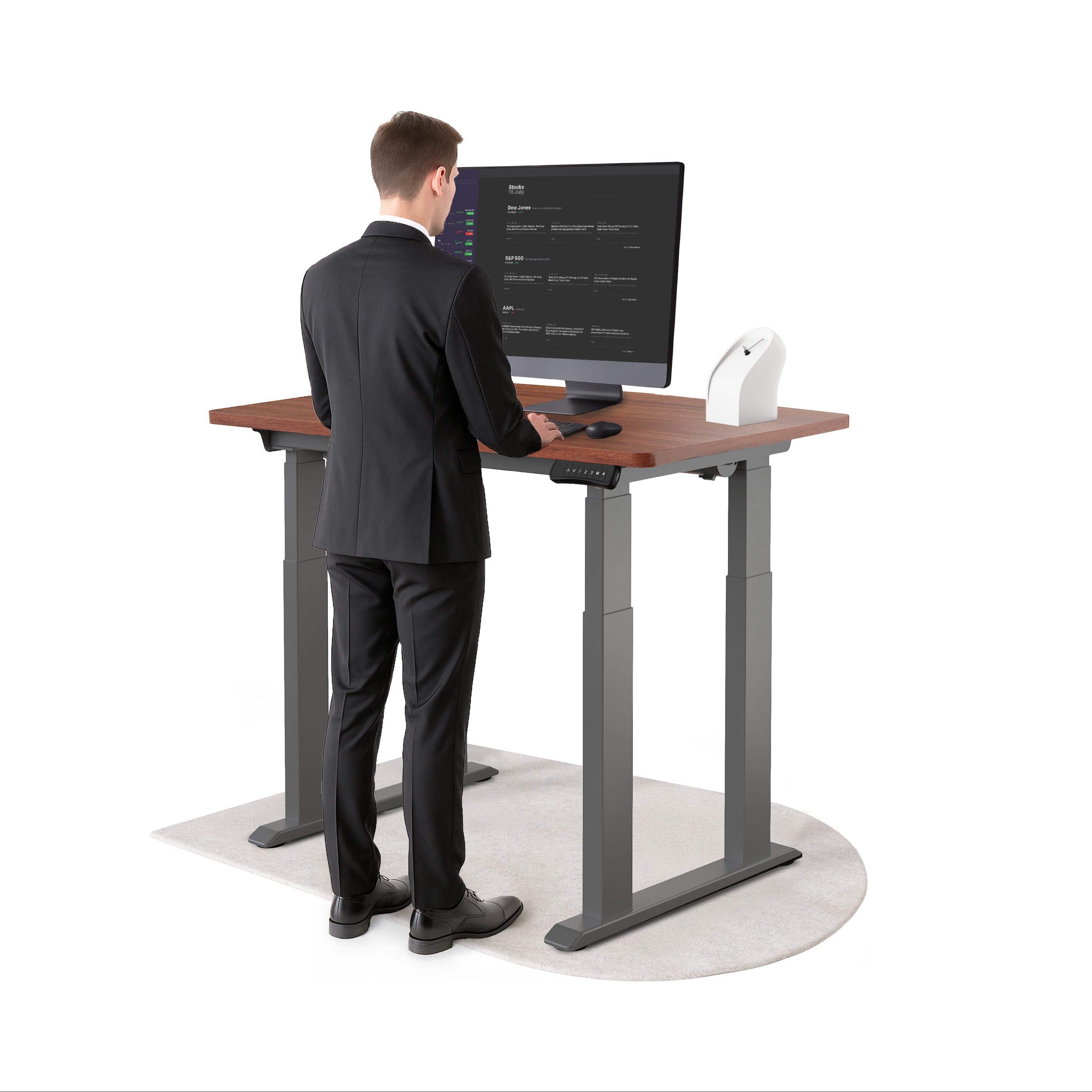 DESKSPACE Schreibtisch TITAN Elektrisch höhenverstellbar mit leisem Dual Motor hohe Traglast (Einzelschreibtisch), leiser Motor unter 50 dB, hohe Tragfähigkeit bis 200 kg