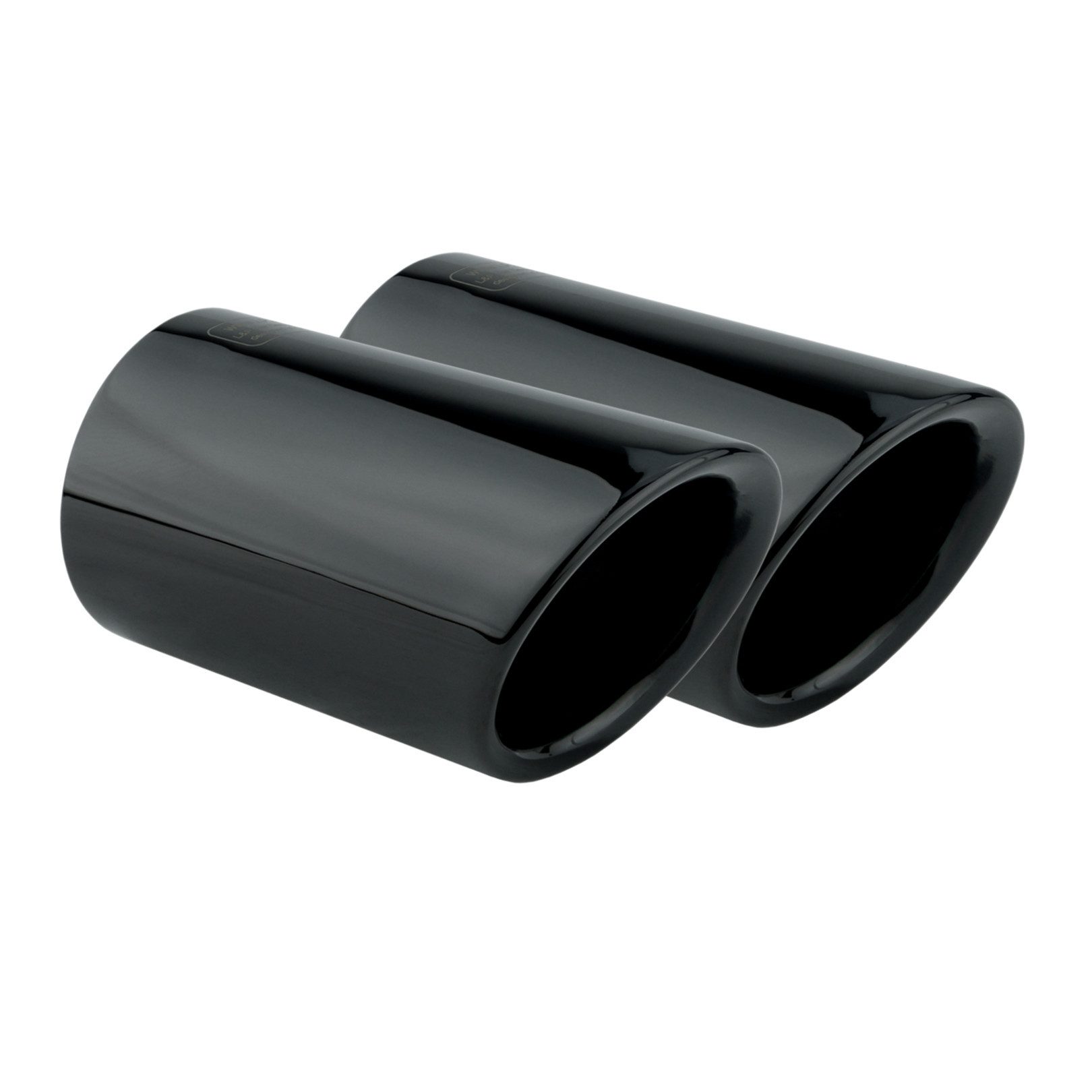 L & P Car Design Auspuff-Flexrohr Auspuffblenden Schwarz Edelstahl Chrom für VW Golf 6 Golf 7 Tiguan II, 67 mm