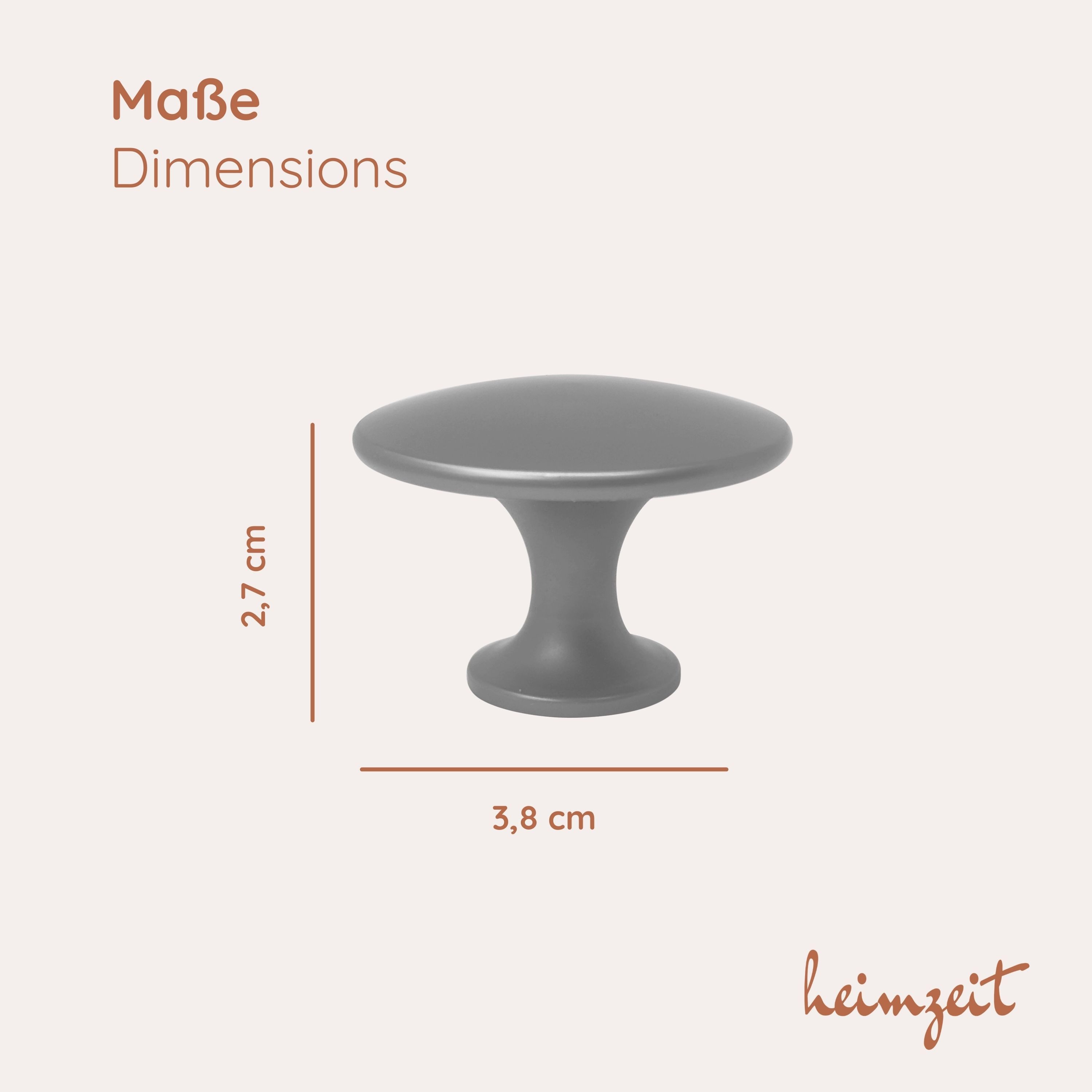 heimzeit Möbelgriff heimzeit Möbelknöpfe Scandi - 8 Stück (Set), für Schubladen, Türen und Kommoden, inkl. Schraube