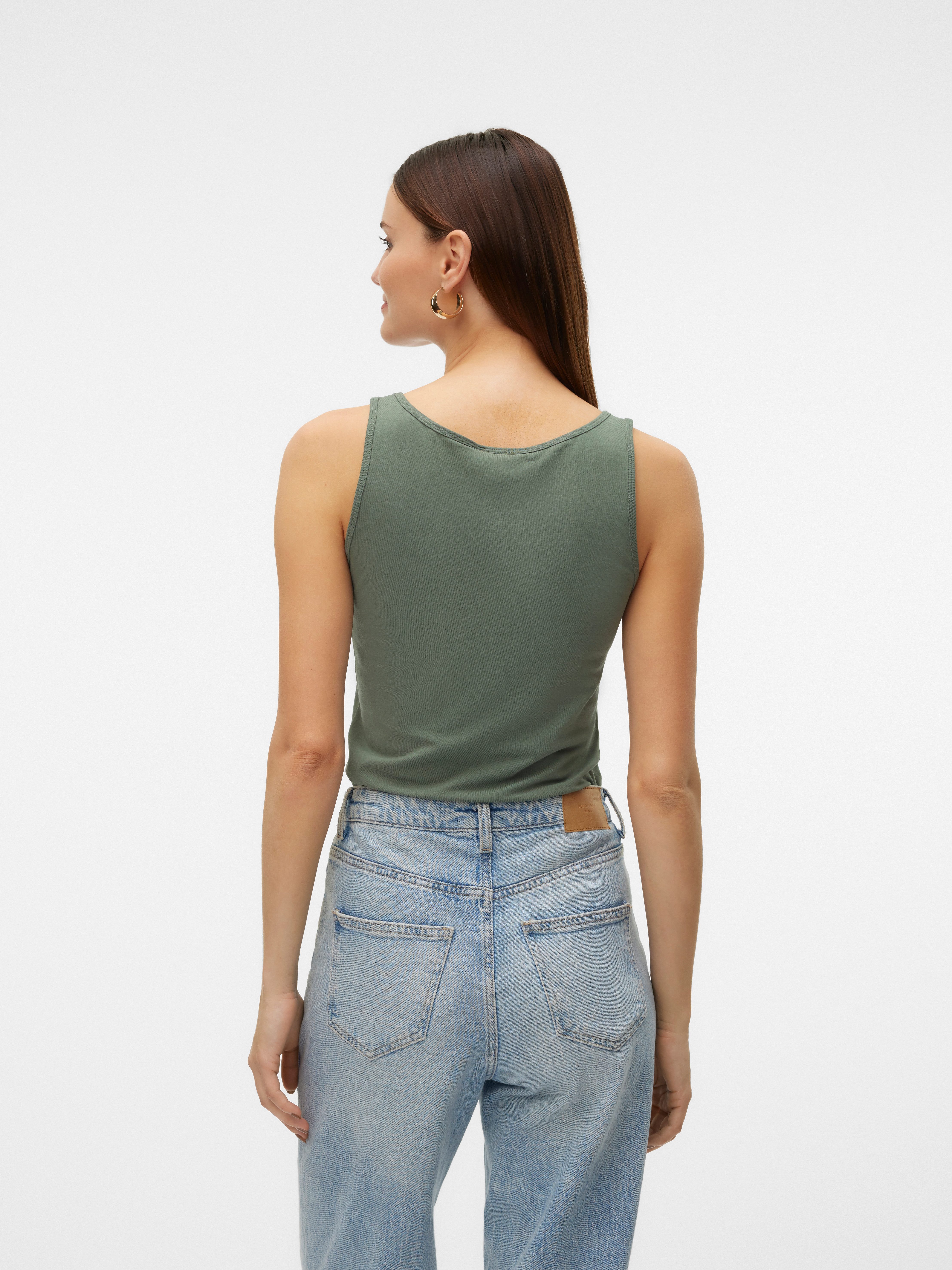 Vero Moda Tanktop VMLULU LONG TANK TOP JRS GA NOOS Baumwollmischung, regular fit