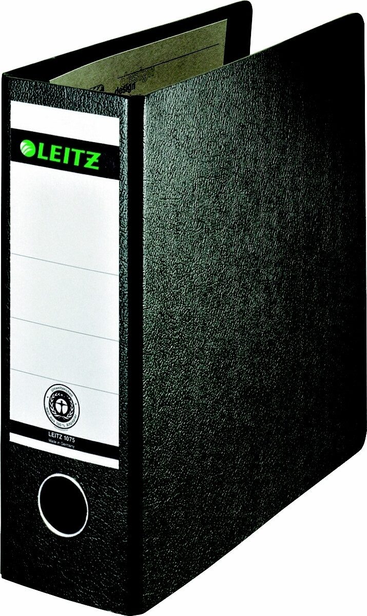 LEITZ Aktenordner Ordner A5 hoch 77mm Hartpappe schwarz