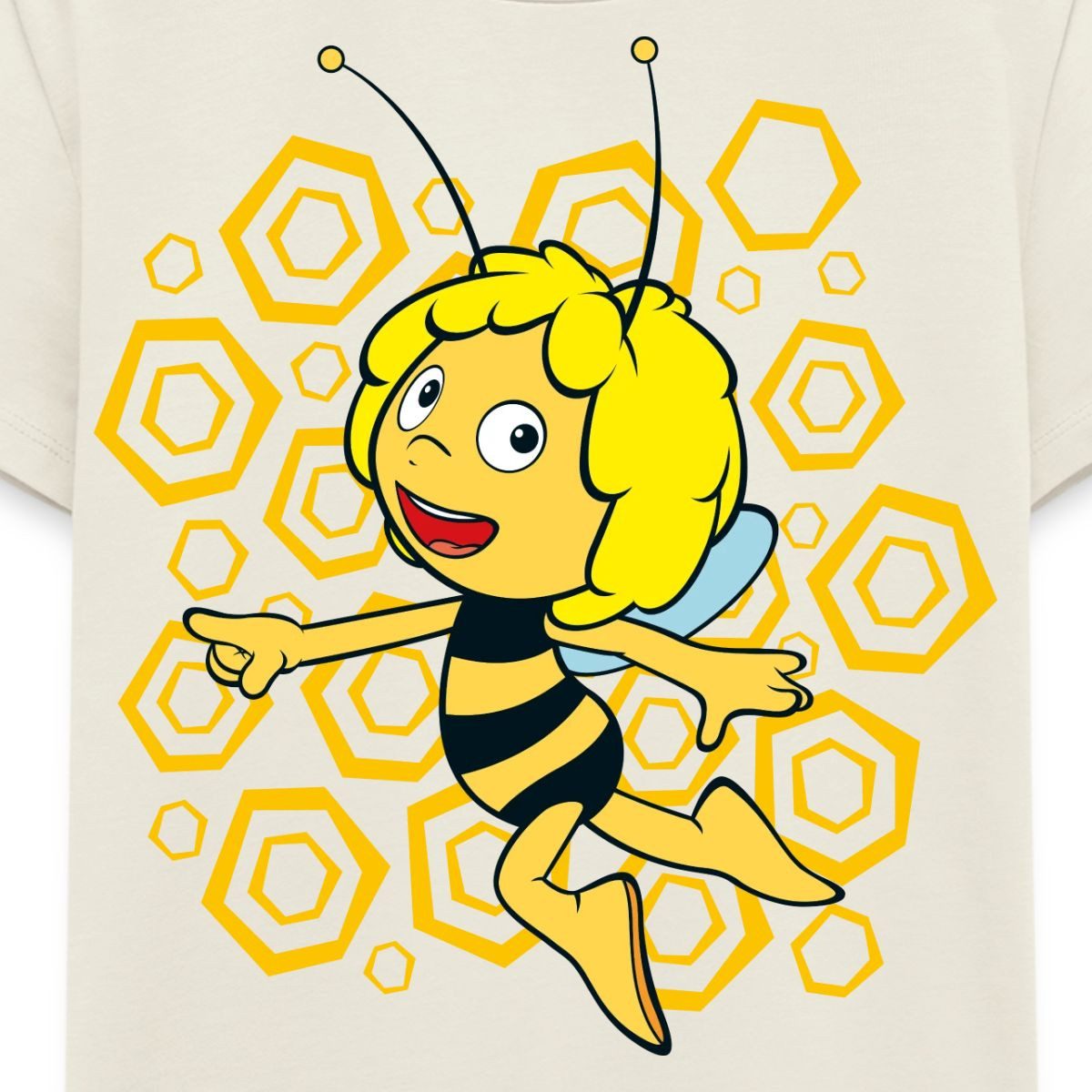 Spreadshirt T-Shirt Biene Maja Bienenstock Wabenmuster Kinder Premium T-Shirt (1-tlg)