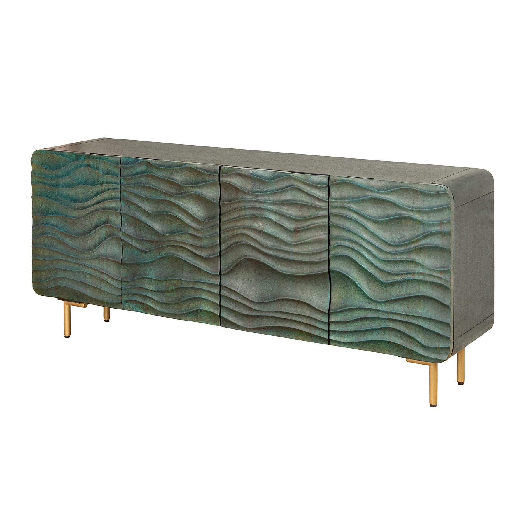riess-ambiente Sideboard WAVE 160cm türkis / günstig online kaufen