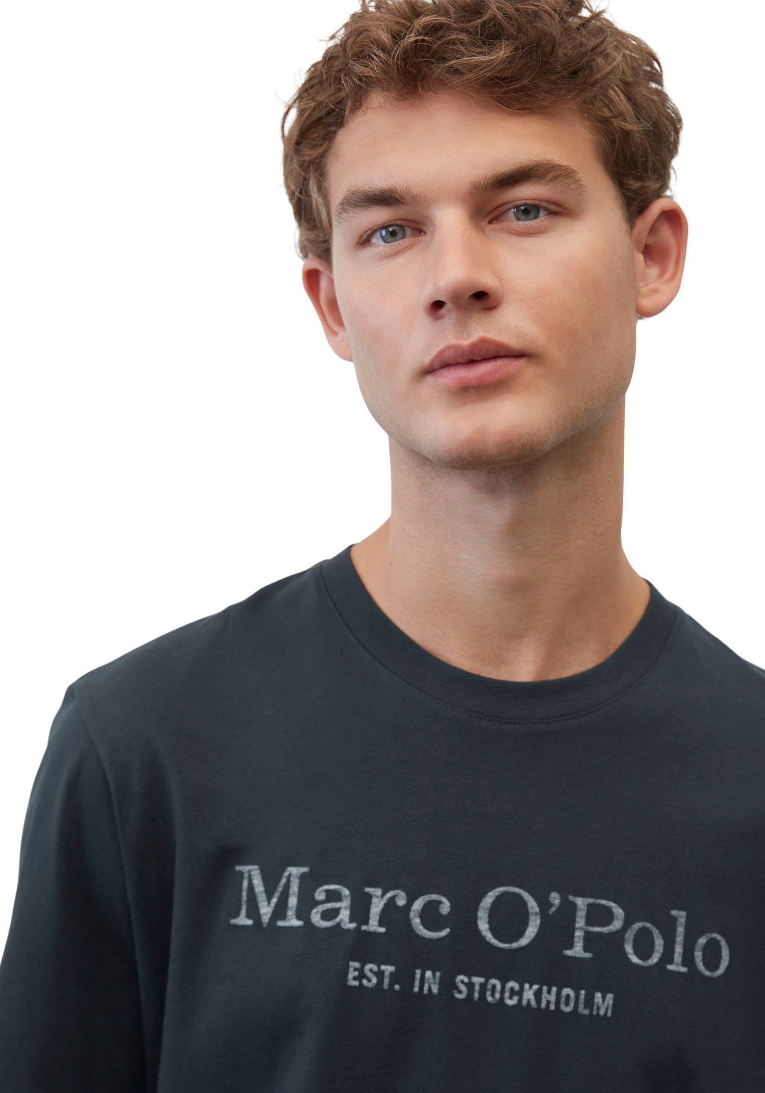 Marc O'Polo night T-Shirt dark klassisches Logo-T-Shirt