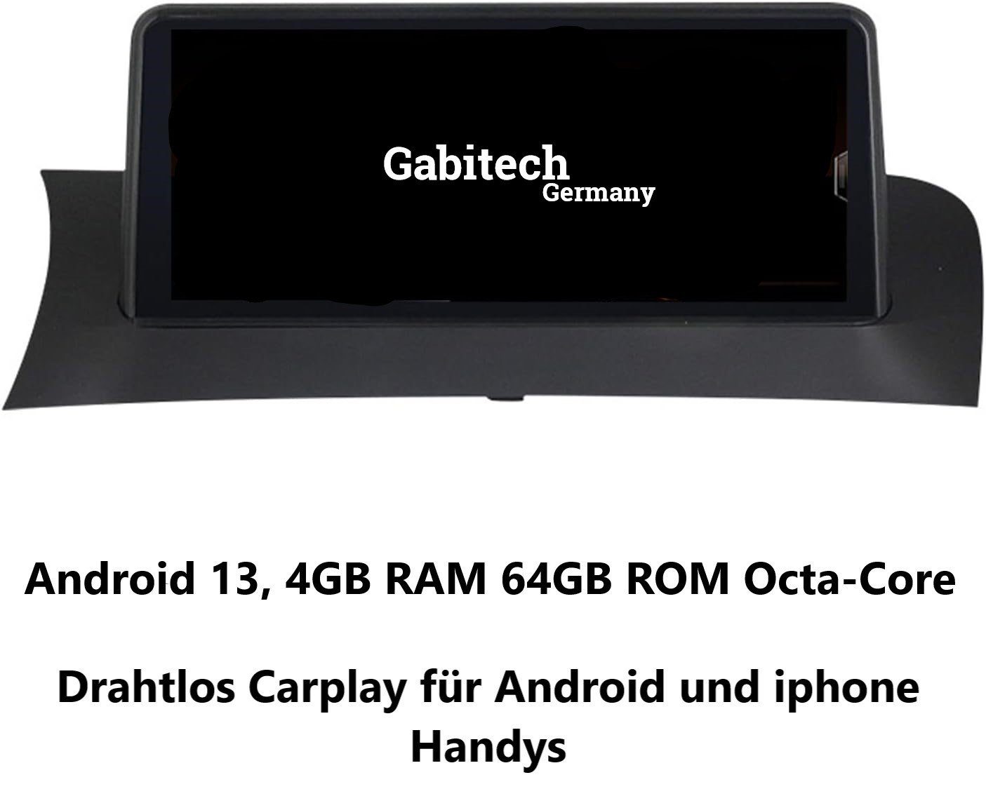64GB F25 Apple Einbau-Navigationsgerät BMW X3 Android CIC Autoradio Zoll 13 GABITECH 10.25 Für Carplay