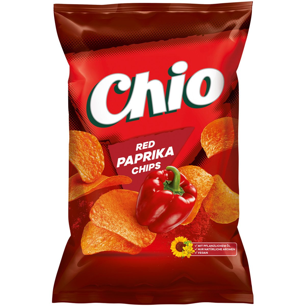 Chio Knabberei, Chio Red Paprika Chips glutenfrei vegetarisch vegan Chipstüte 150g