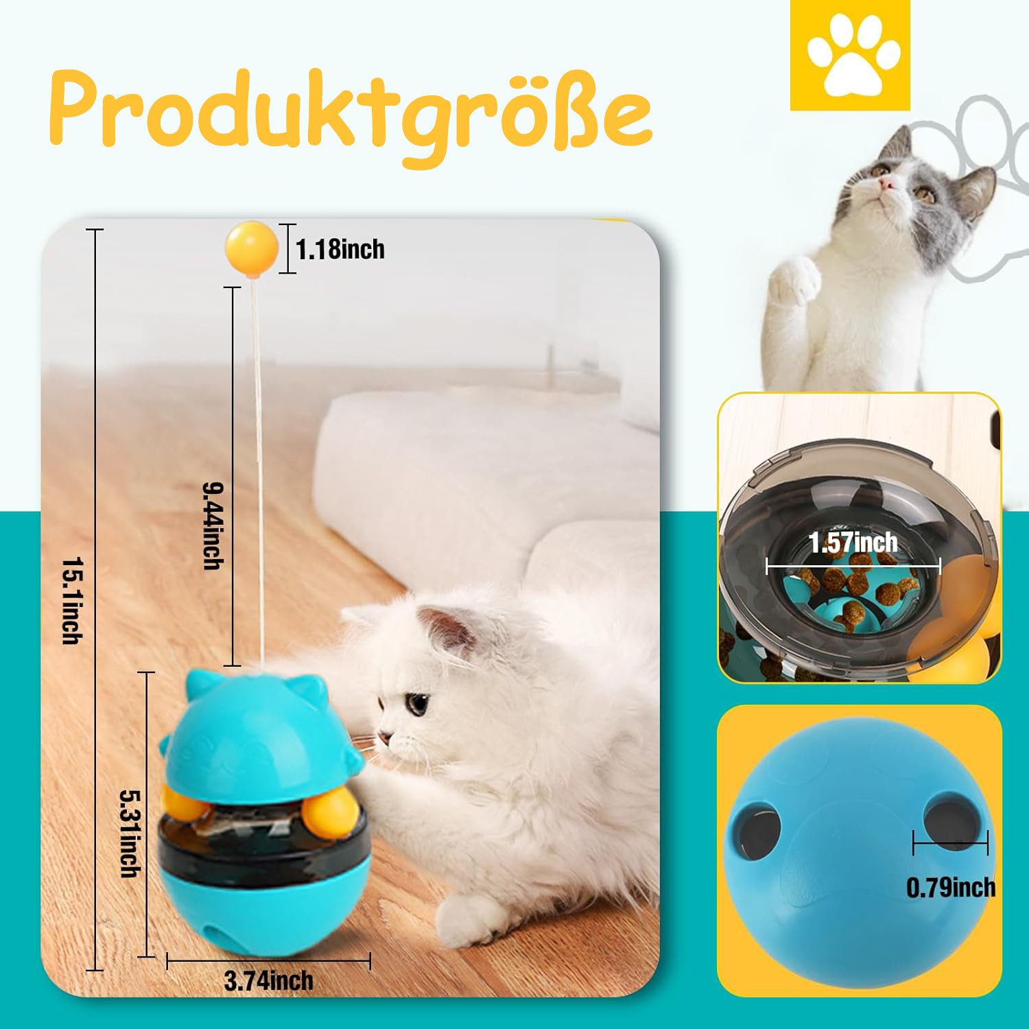 SinLaw Tier-Intelligenzspielzeug 3 in 1 Katzen Spielzeug: Futterspender & I günstig online kaufen