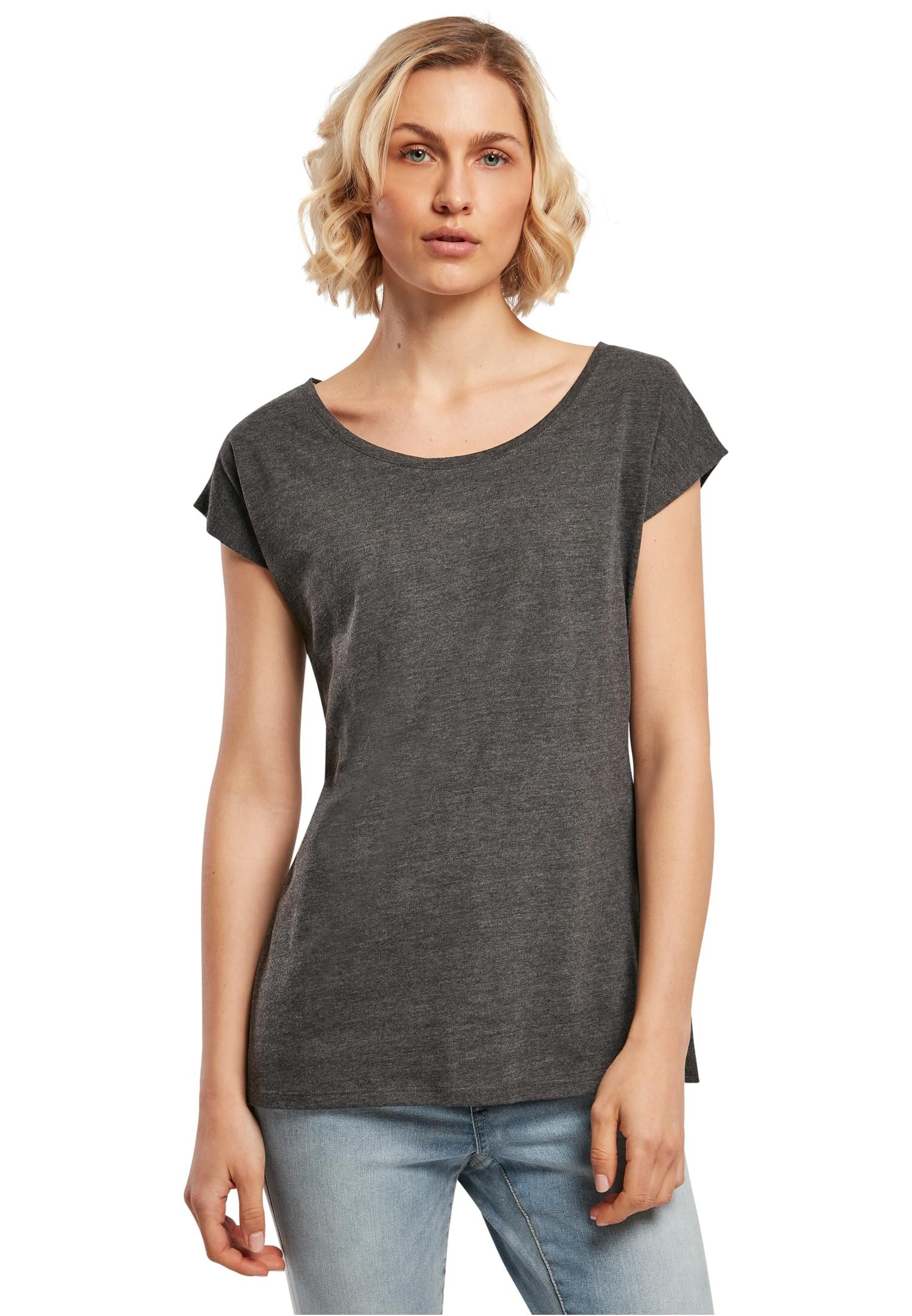 T-Shirt Damen Kurzarm T-Shirt weiter Ausschnitt Shirt Jersey Kurzarmshirt