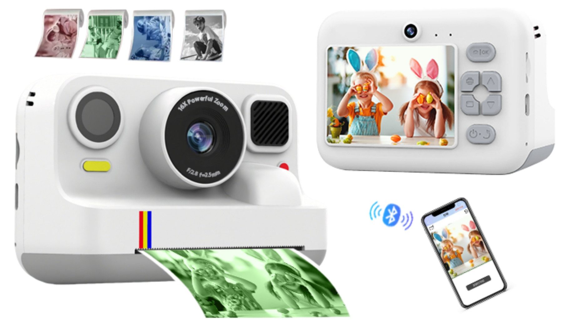 Blossom Digitalkamera Kinder Kamera 1080P 2,4" Display Kinder ab 3 Jahre Kinderkamera (48 MP, inkl. Front- & Rückkamera, Bluetooth-Druck, 1080P Video,MP3, Spiel – Bild 3 von 5