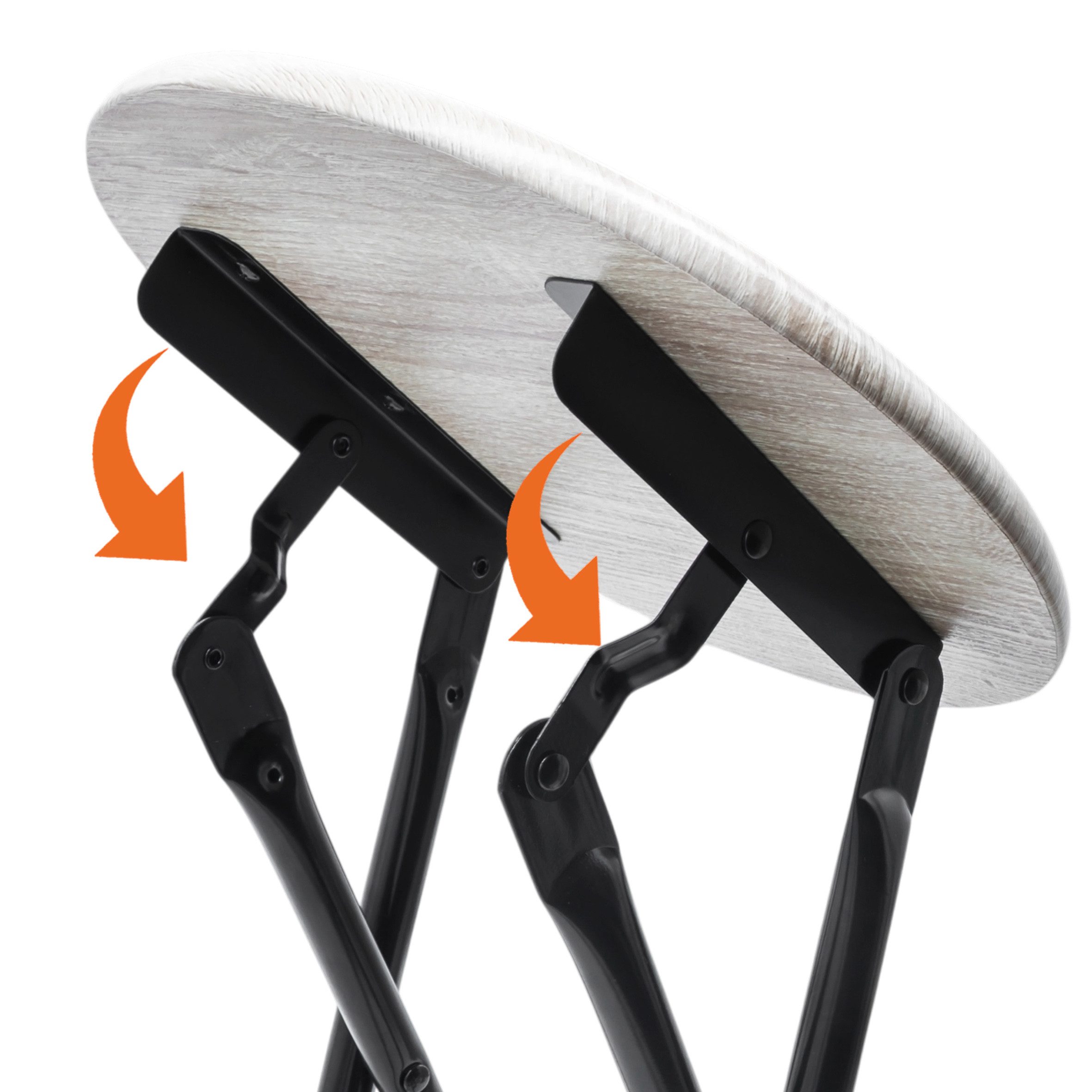 Spetebo Sitzhocker Holz Metall Klapphocker - 47 x 33 cm (Anzahl, 2 St., Stück), klappbar – Bild 3 von 5
