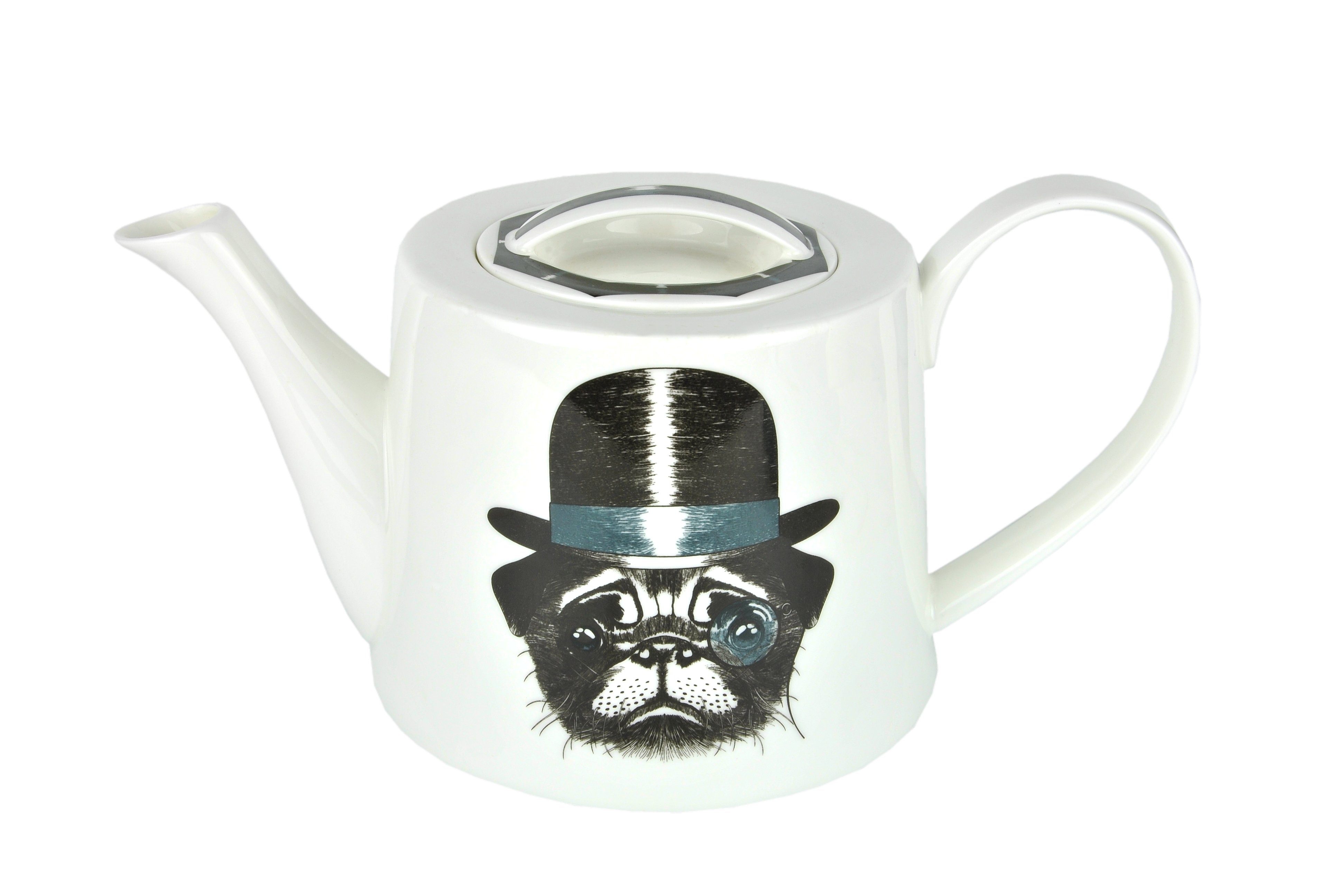 MamboCat Teekanne 3-tlg. Jameson & Tailor Tee-Set Teekanne mit 2 Teetassen Hund mit Hut