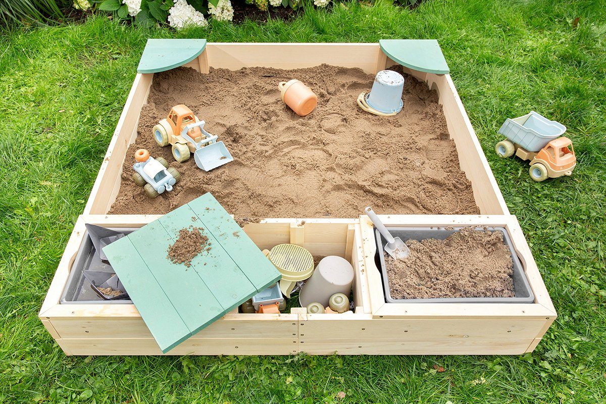 MUDDY BUDDY® Sandkasten Beach Rebel, natur - salbeigrün, FSC® - schützt Wal günstig online kaufen