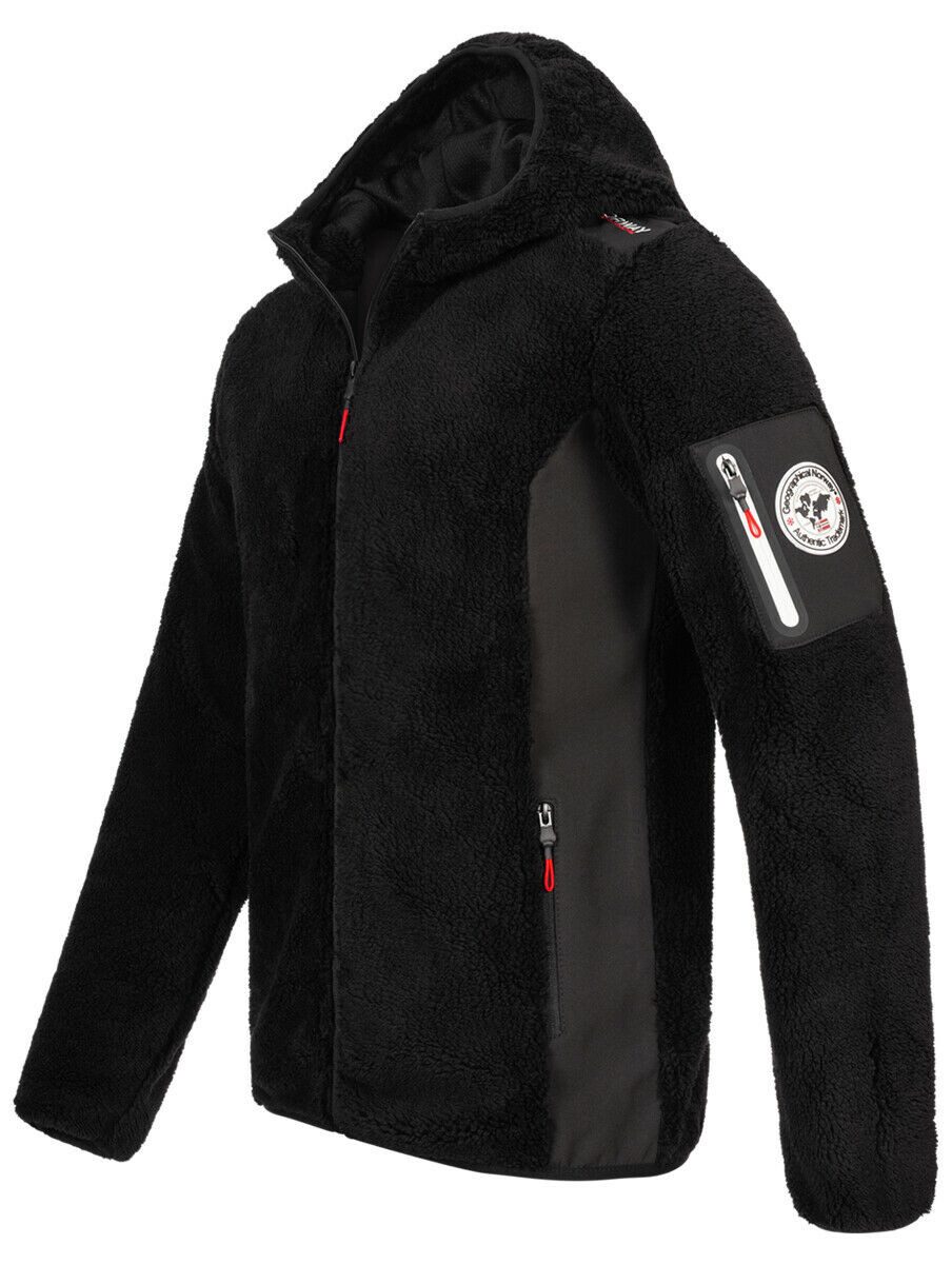 Geographical Norway Fleecejacke Herren Übergangs Herbst Winter Jacke Teddy Fleece Outdoor MIX Stoff – Bild 5 von 5