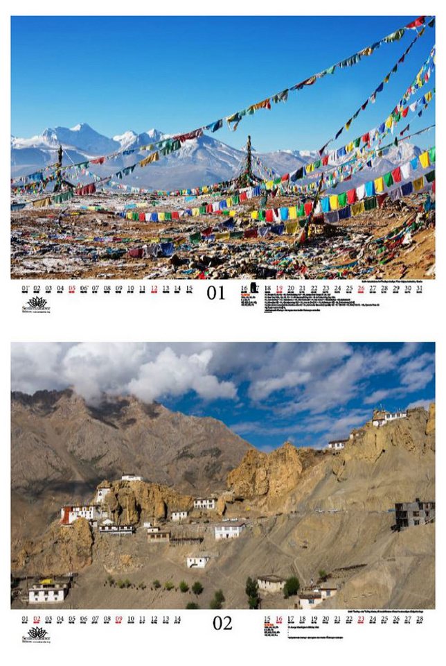 Thumbnail - Seelenzauber Wandkalender Reisezauber Tibet DIN A3 Kalender für 2025 Tibet Lama Budha Urlaub
