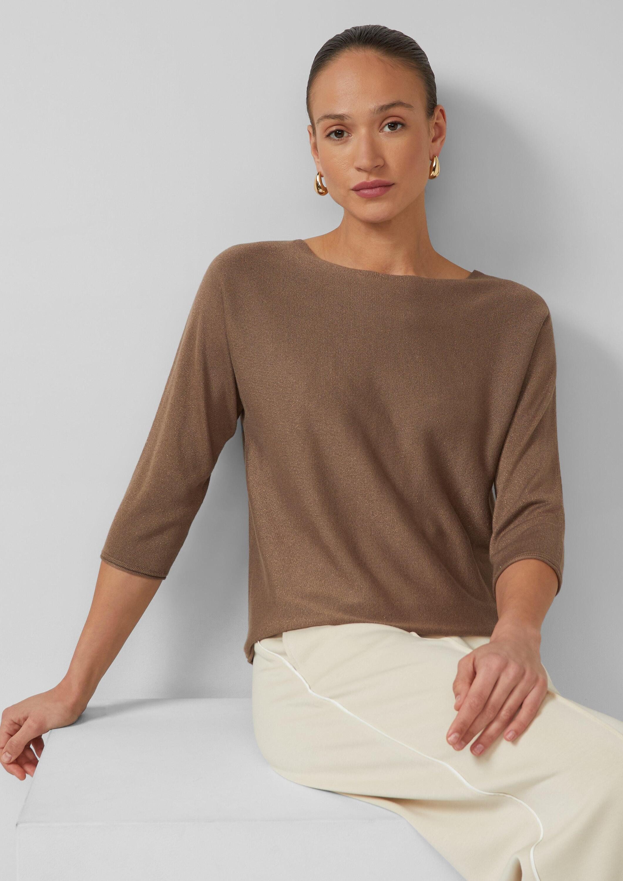 s.Oliver 3/4 Arm-Pullover Strickpullover Leichter Feinstrickpullover mit Glitzergarn