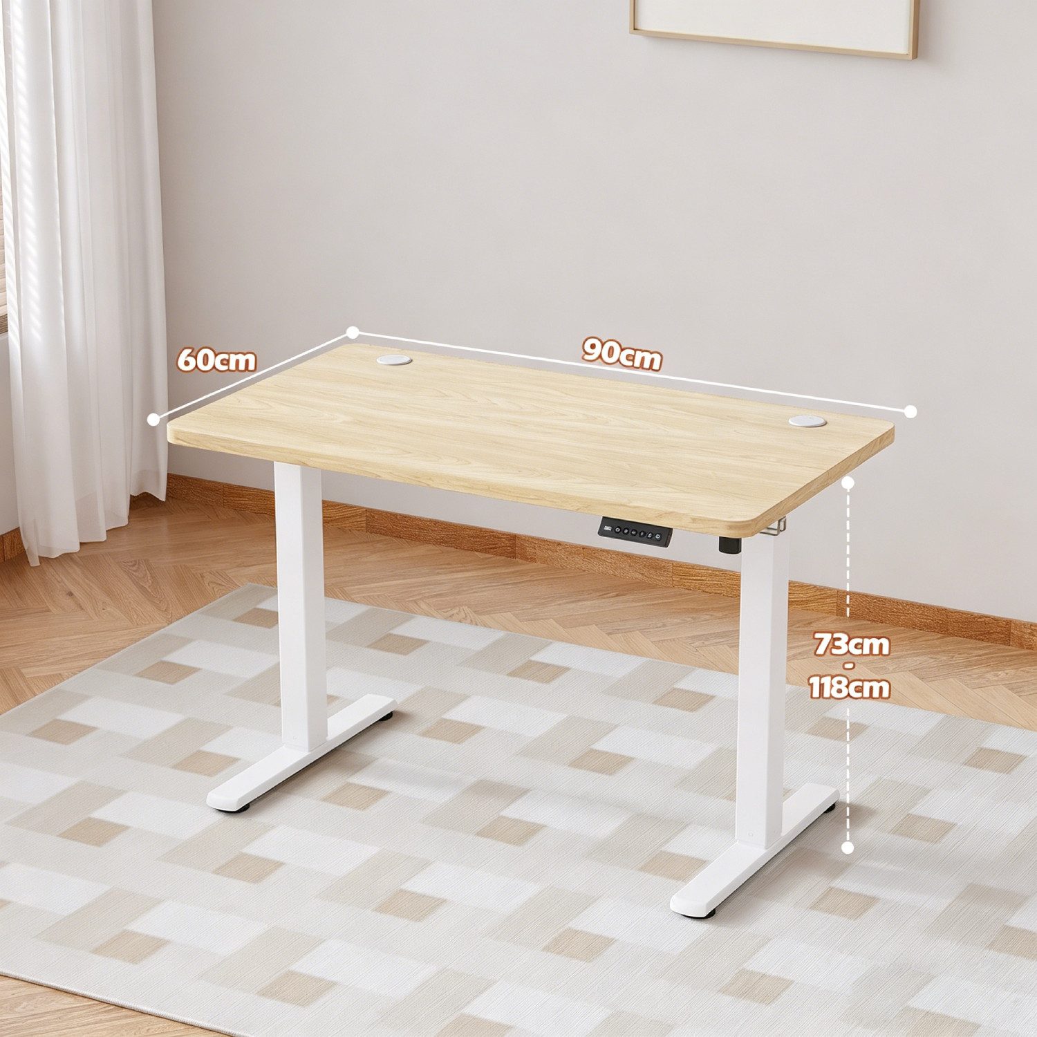 HOMALL Schreibtisch Schreibtisch Höhenverstellbarer mit Gedächtnis und Sitzerinnerung (2-lagige Hohenverstellung mit sitzender Erinnerungsfunktion und USB-Ladeanschluss)