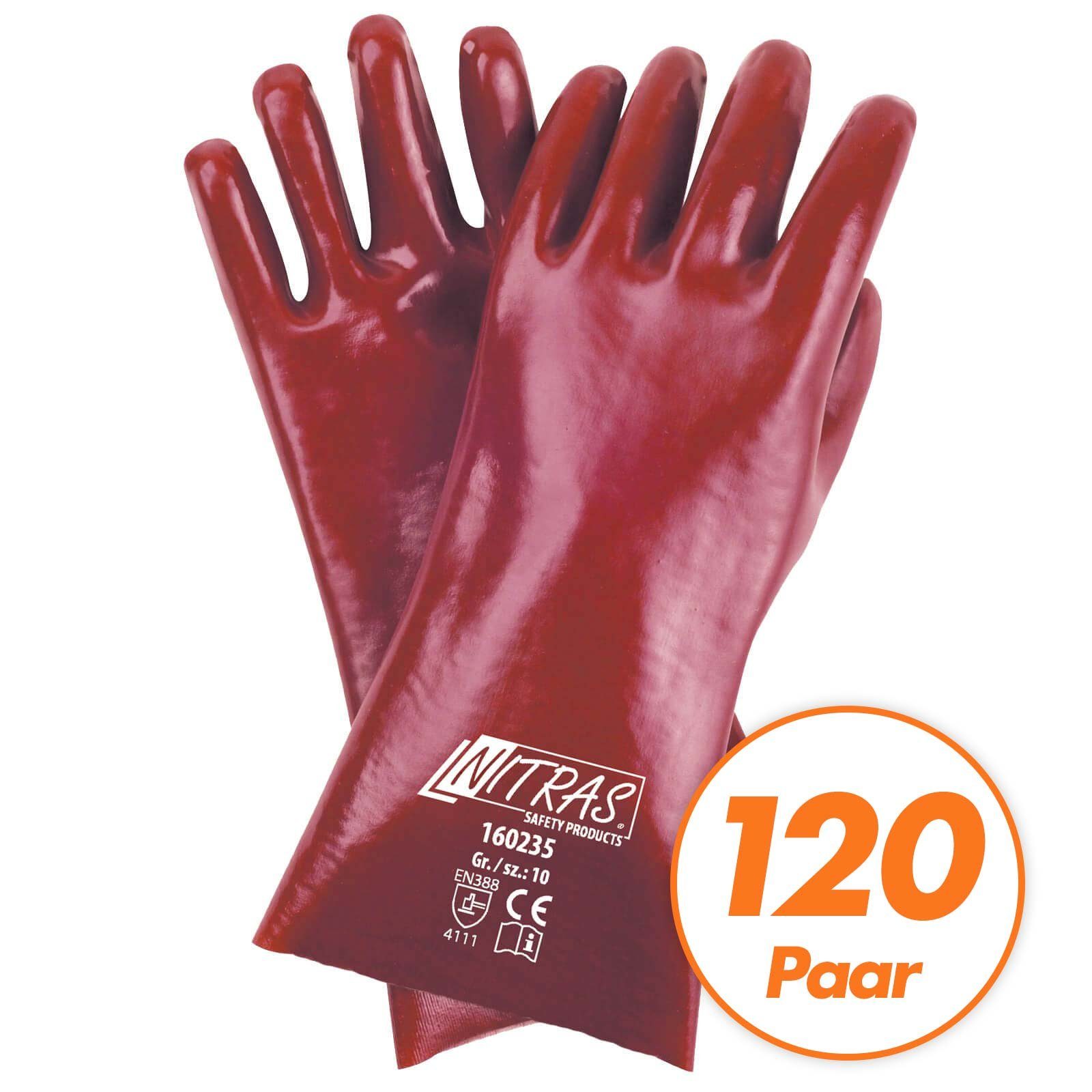 Nitras Nitril-Handschuhe NITRAS PVC-Handschuhe 160235 Chemikalienhandschuhe 35cm 120Paar (Spar-Set)