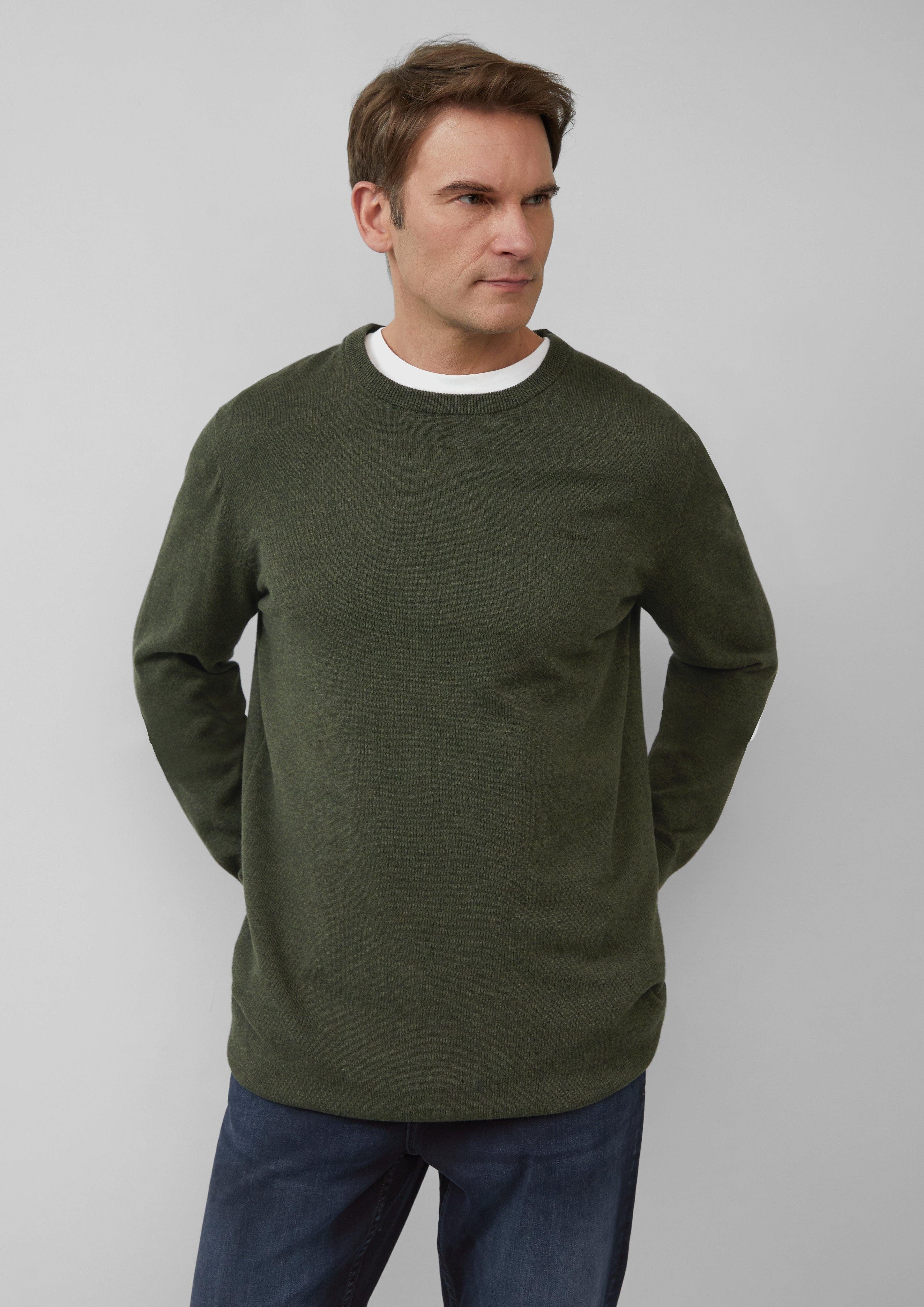 s.Oliver Strickpullover Strickpullover mit Logo-Stickerei Logo günstig online kaufen