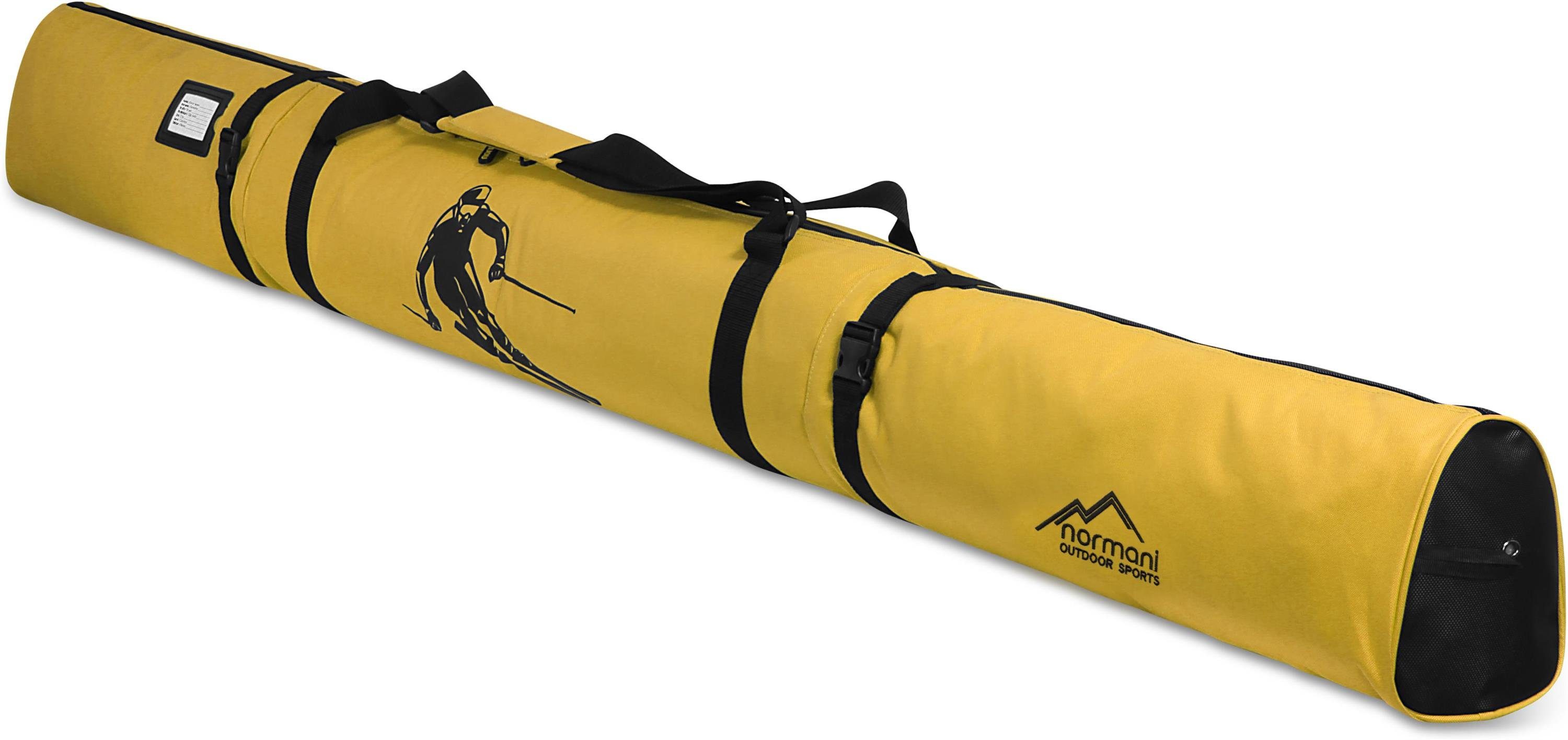 normani Sporttasche Skitasche Alpine Run 200, Skisack - Skitasche für Skier und Skistöcke Transporttasche Aufbewahrungstasche Gelb