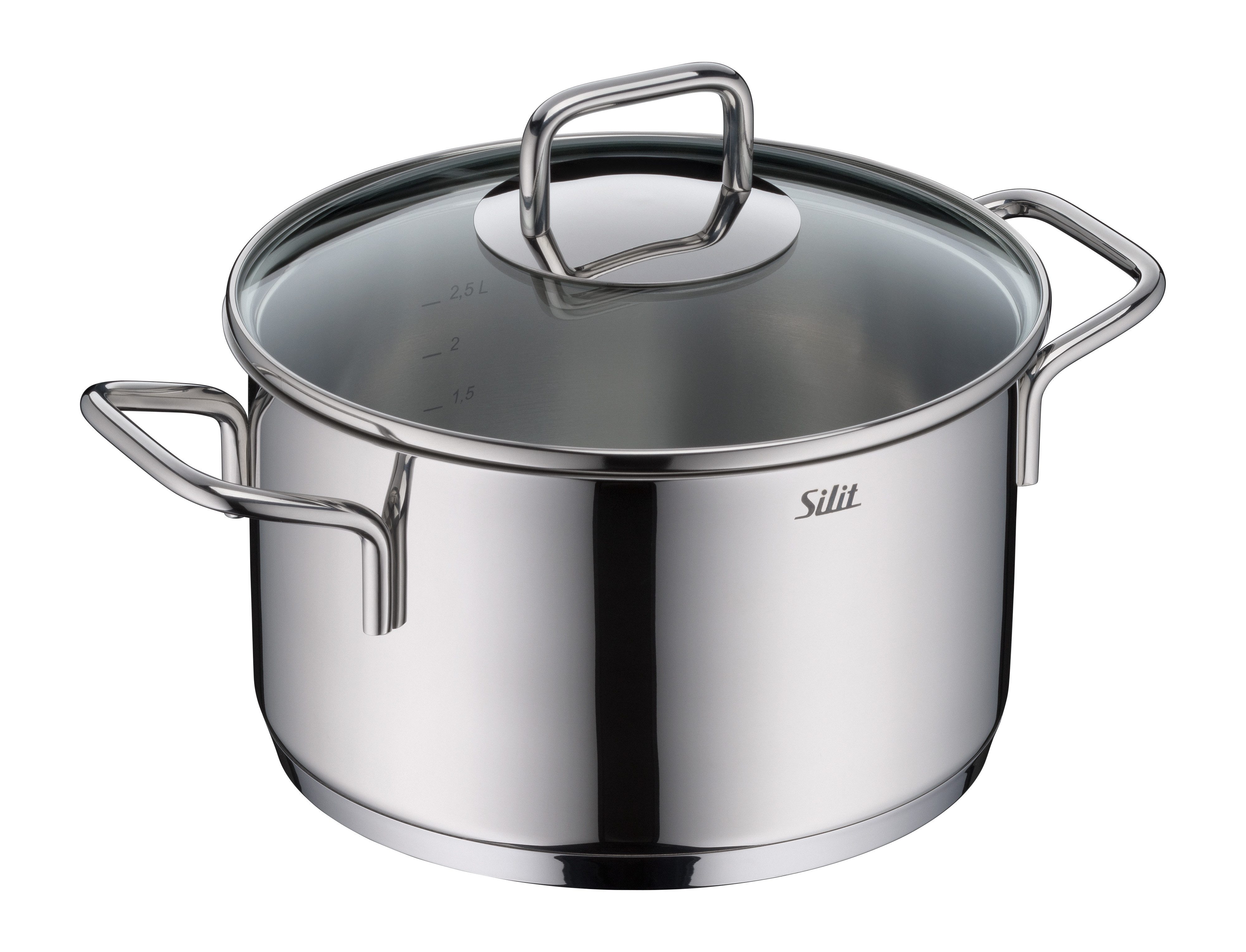 Silit Kochtopf Extra Cook, mit Glasdeckel, Edelstahl 18/10 (2-tlg), SiliTherm Universalboden, induktionsgeeignet, spülmaschinengeeignet